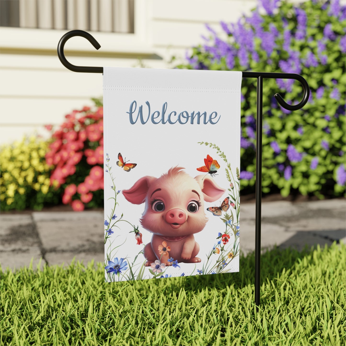 Sweet Little Pig Garden Flag
