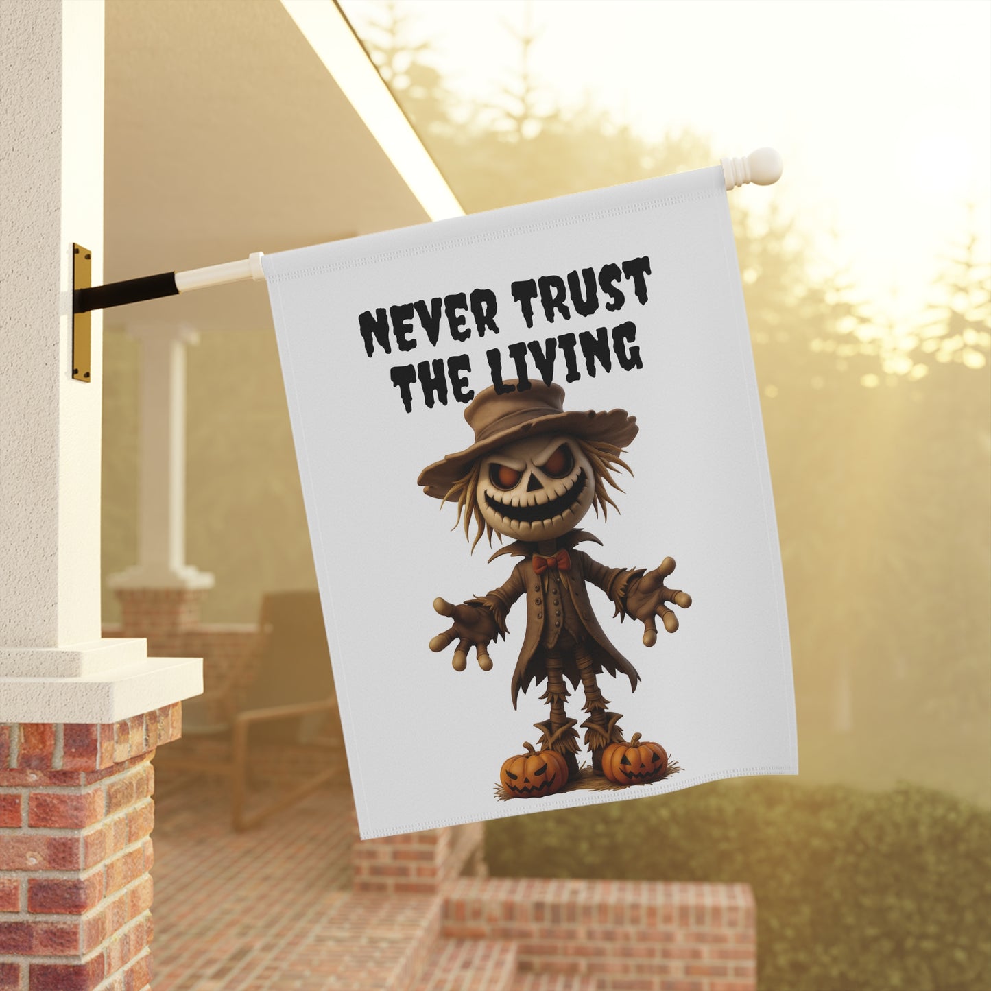 Creepy Zombie Scarecrow Garden Flag