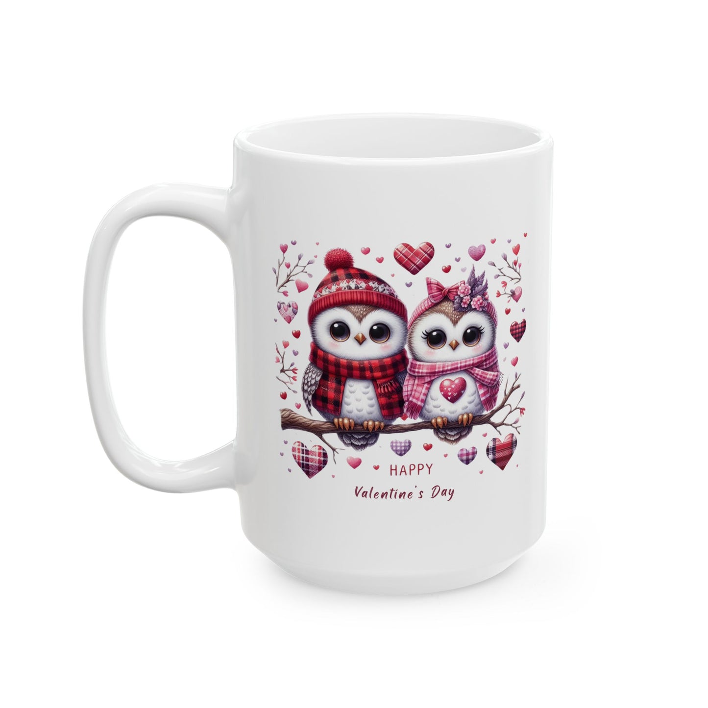 "Happy Valentine's Day" Owl Coffee Mug