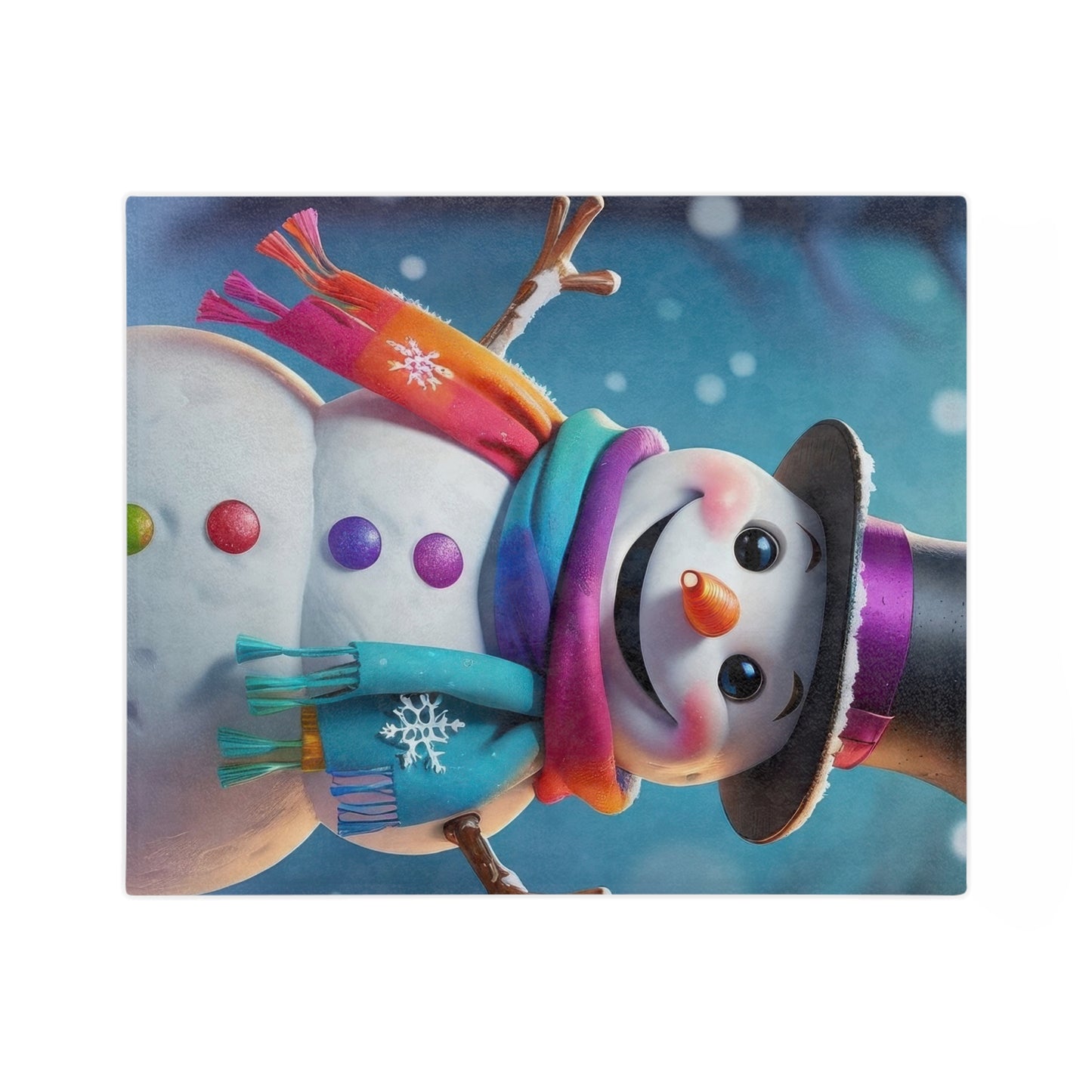 Colorful Snowman Velveteen Plush Blanket