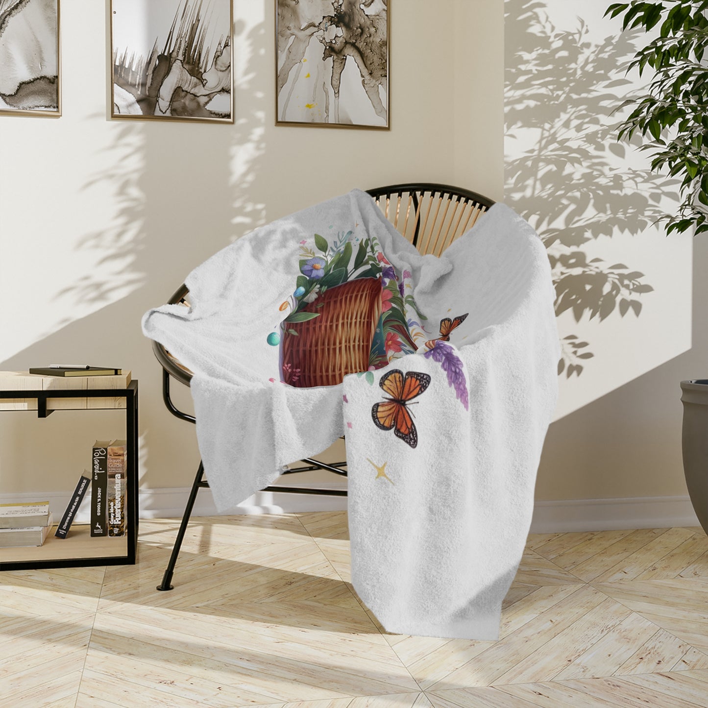 Classic Easter Basket Lightweight Velveteen Blanket