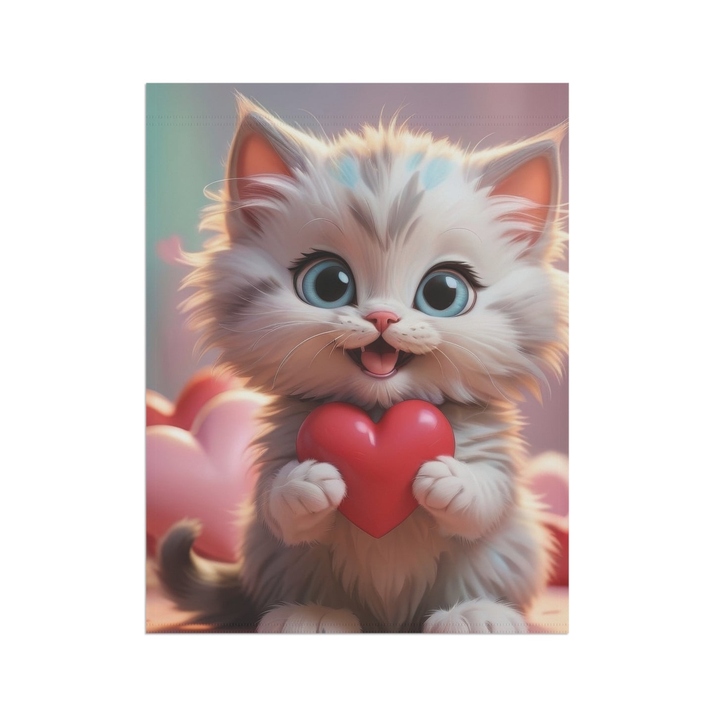 Cute Valentine Kitten Garden Flag