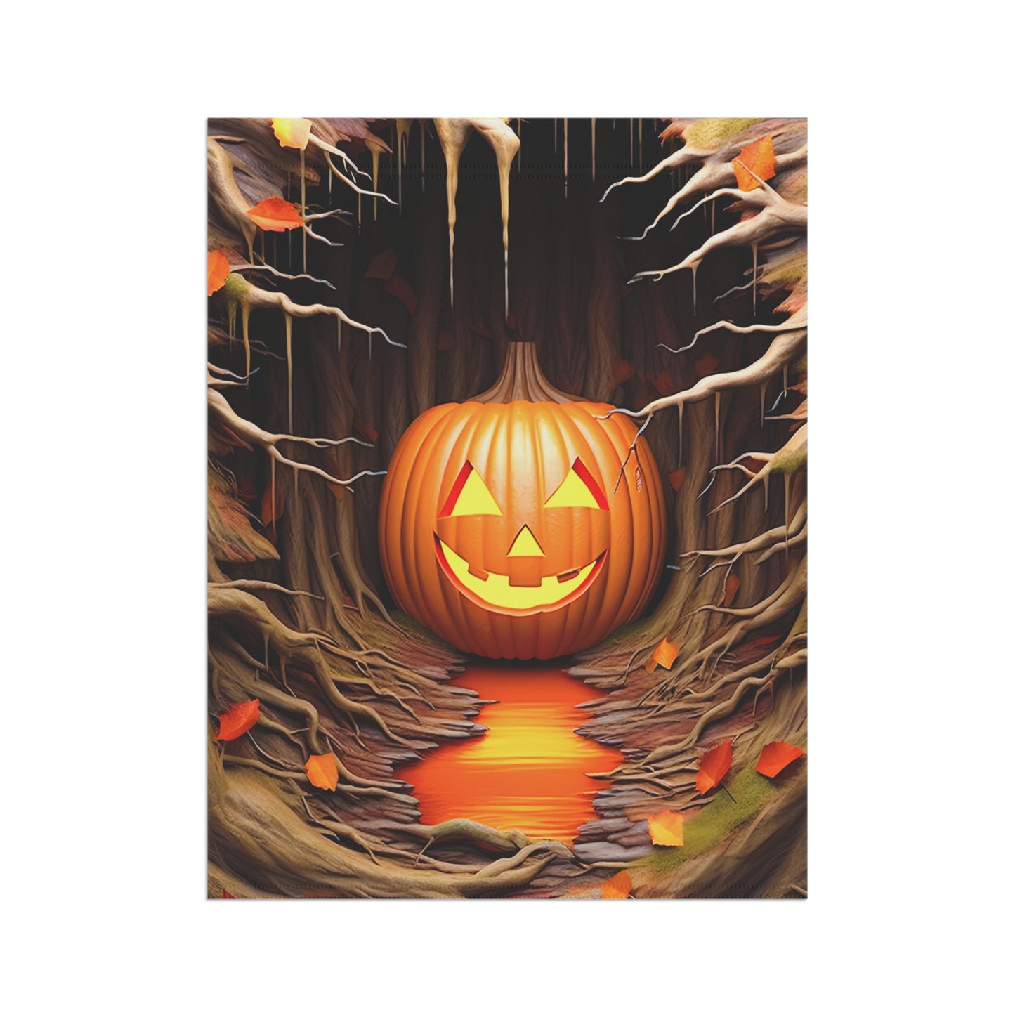 Smiling Jack-o'-Lantern Halloween Garden Flag