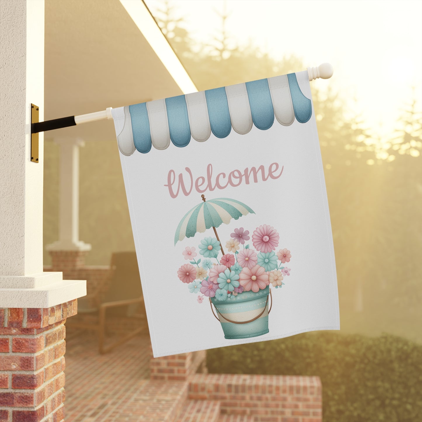 Welcome Floral Garden Flag