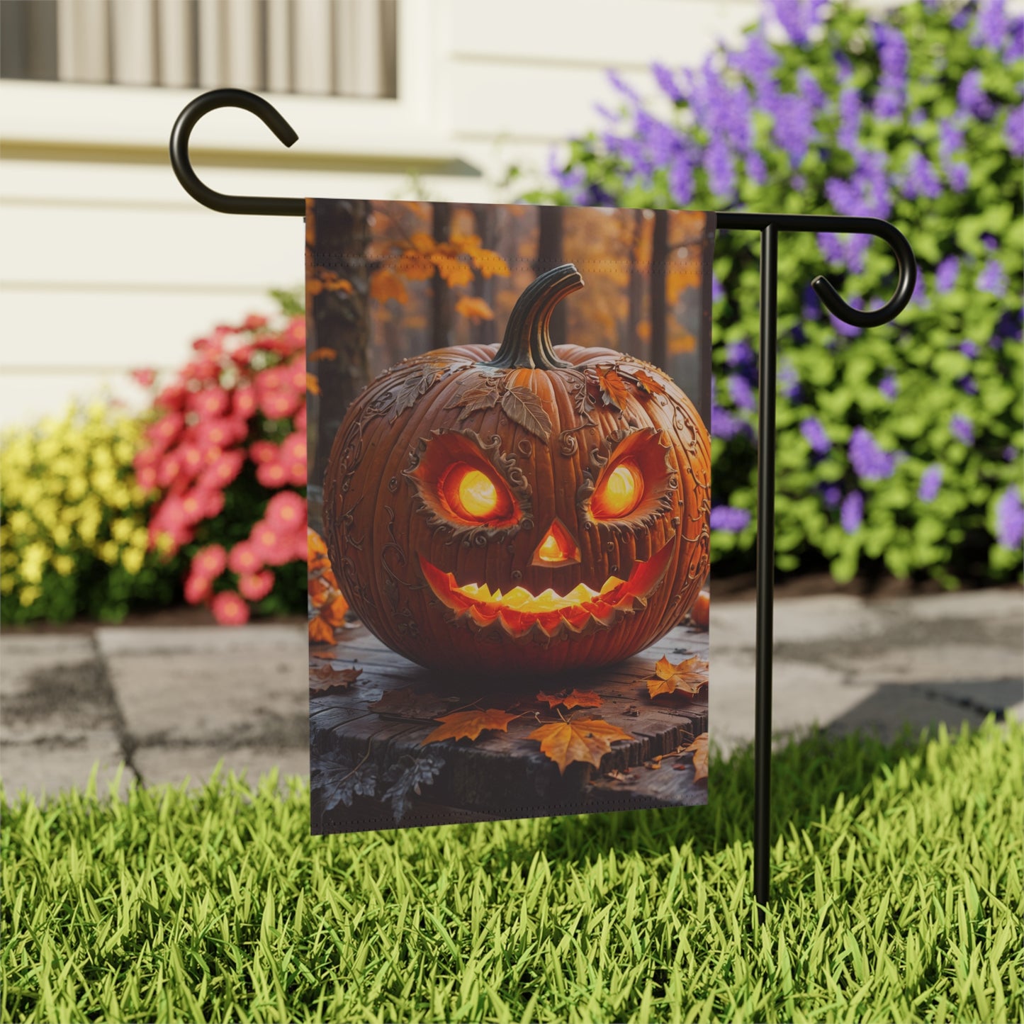 Evil Jack-O'-Lantern Halloween Garden Flag