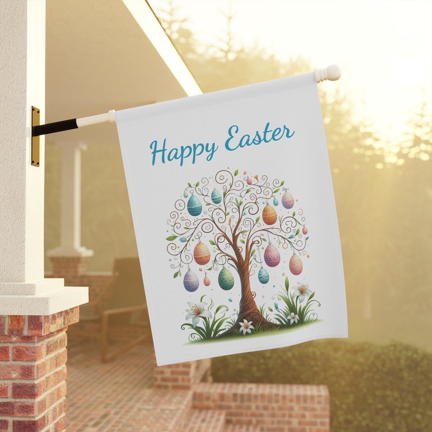 Cute Easter Egg Tree Garden Flag