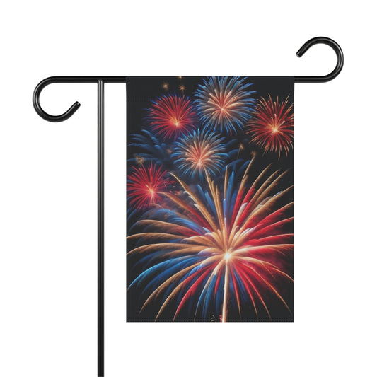 Fireworks 4th of July Garden Flag