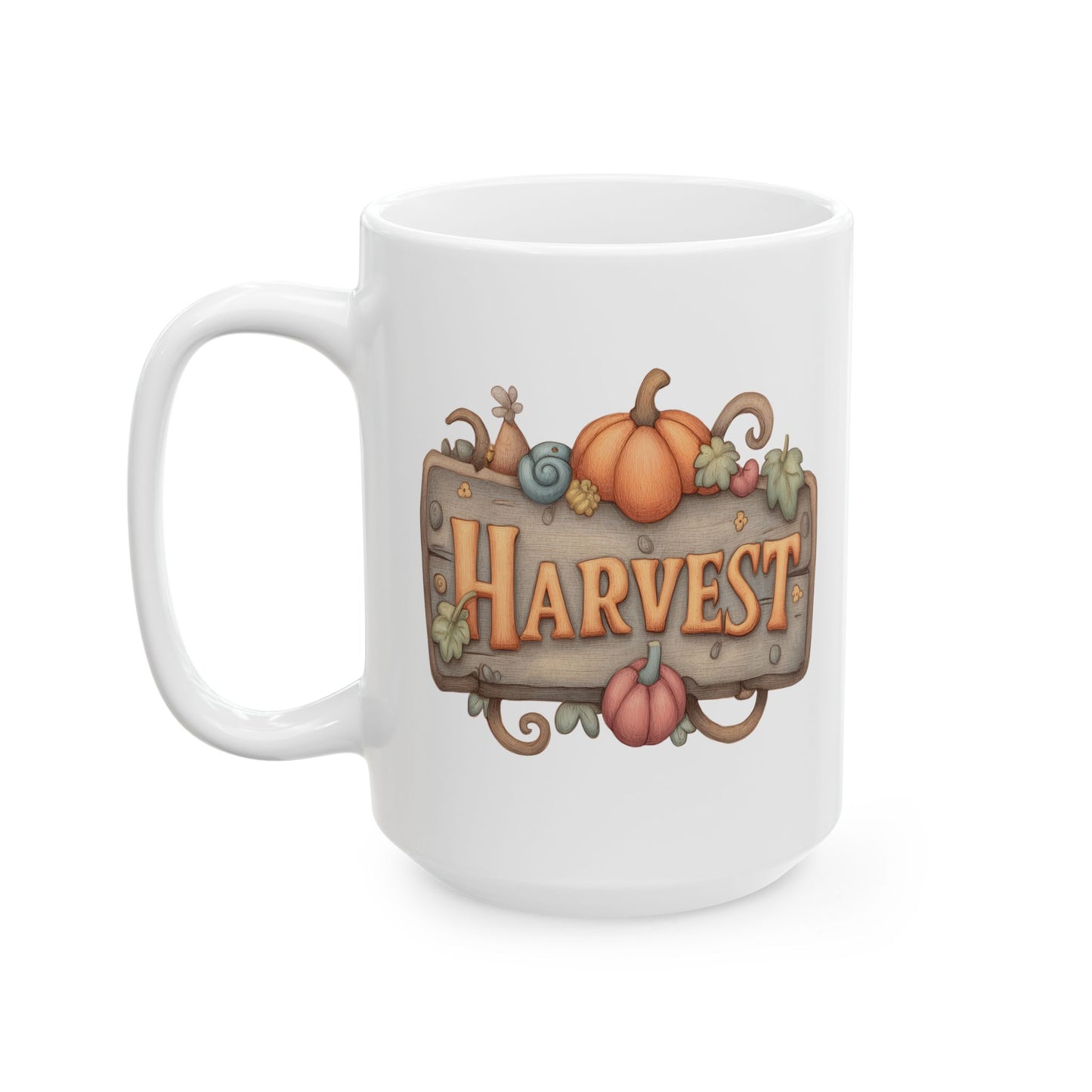 Rustic Harvest Sign Ceramic Mug