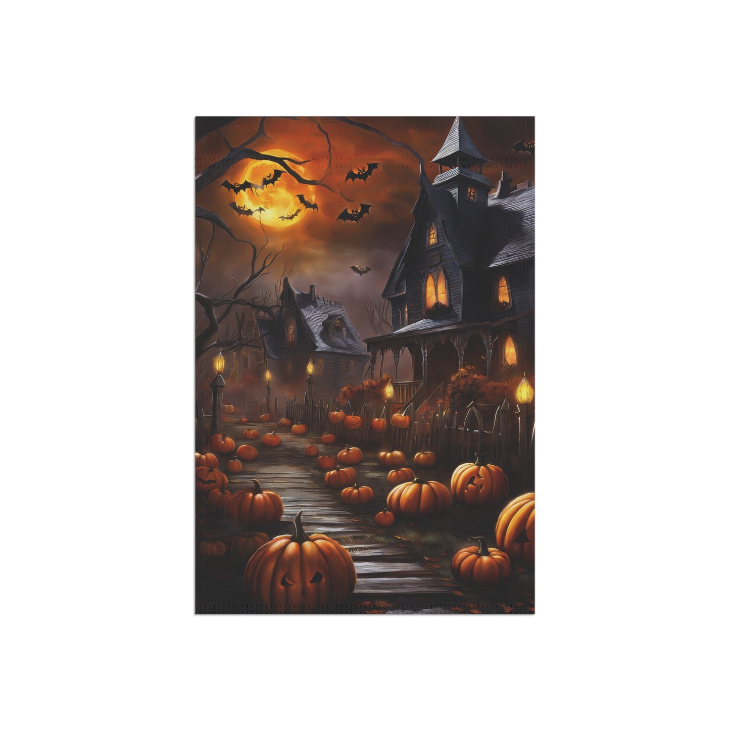 Haunted House Halloween Garden Flag