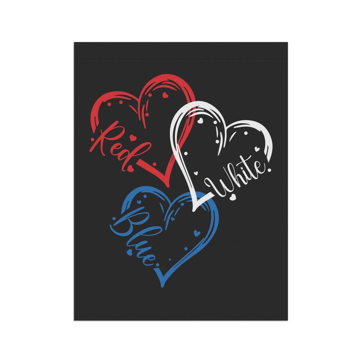 July 4th Red White Blue Hearts Garden Flag