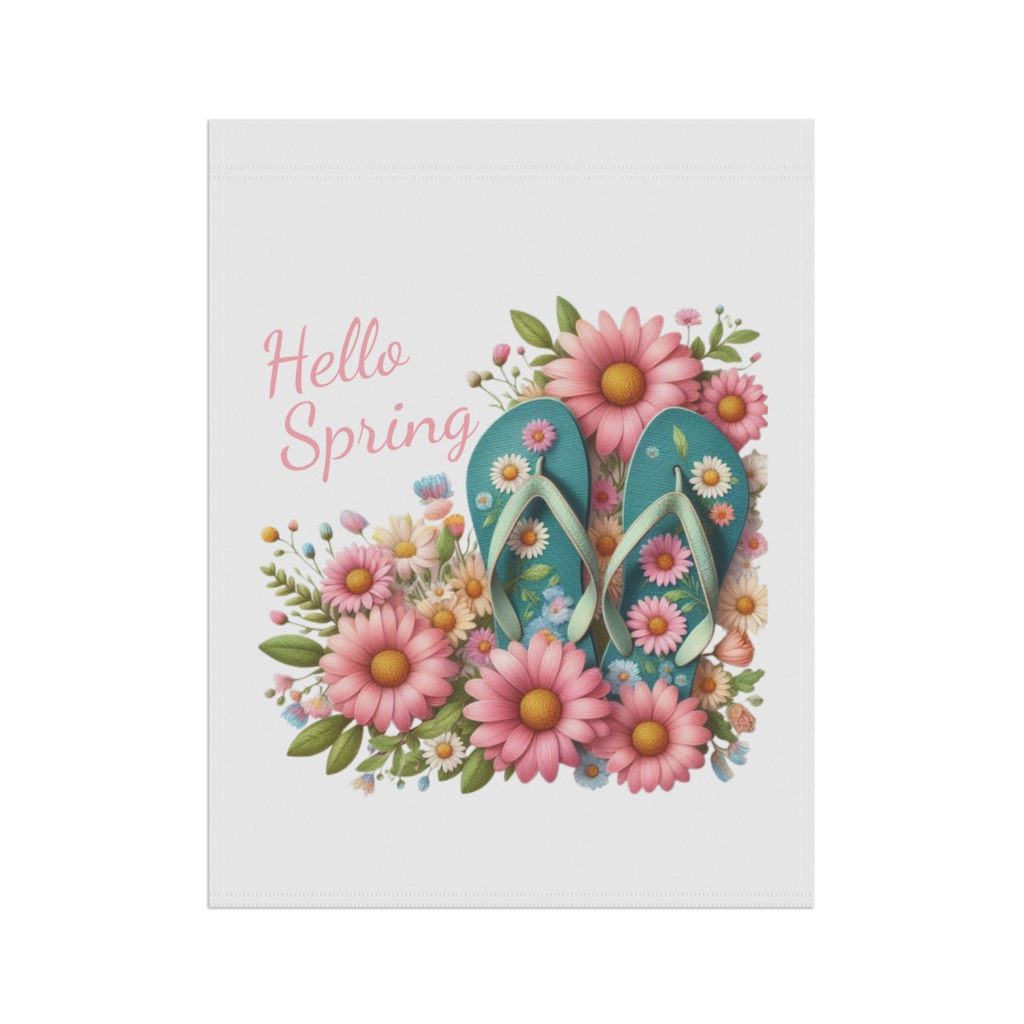 Cute Hello Spring Garden Flag