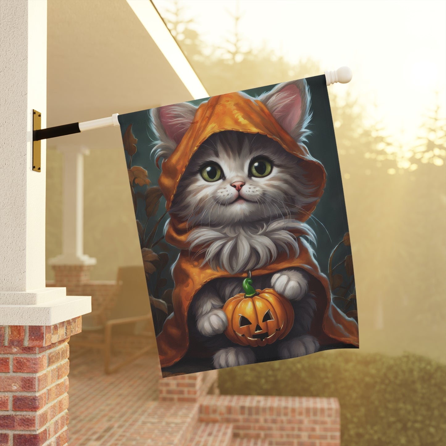 Cute Halloween Cat Garden Flag/ House Banner
