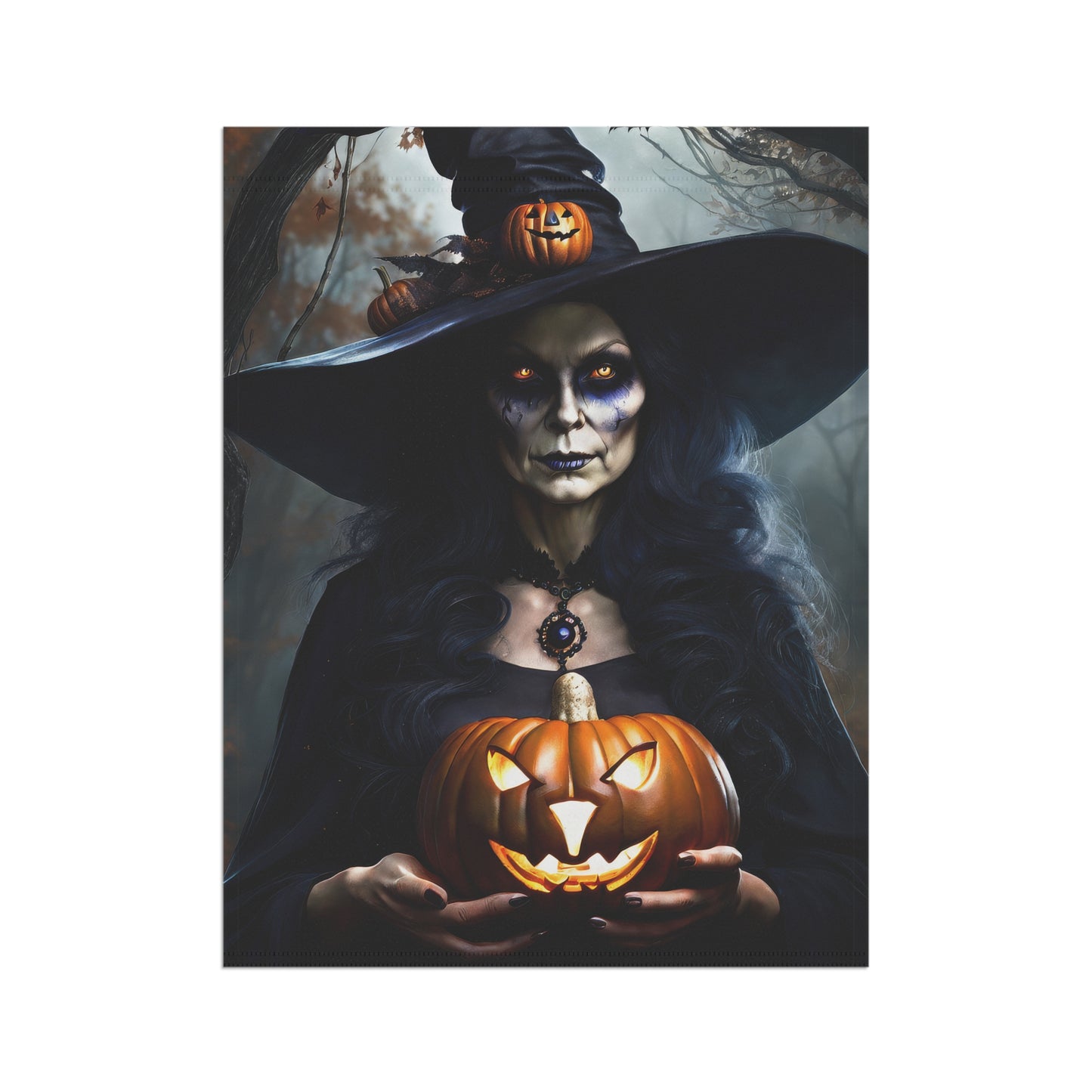 Gothic Witch Halloween Garden Flag