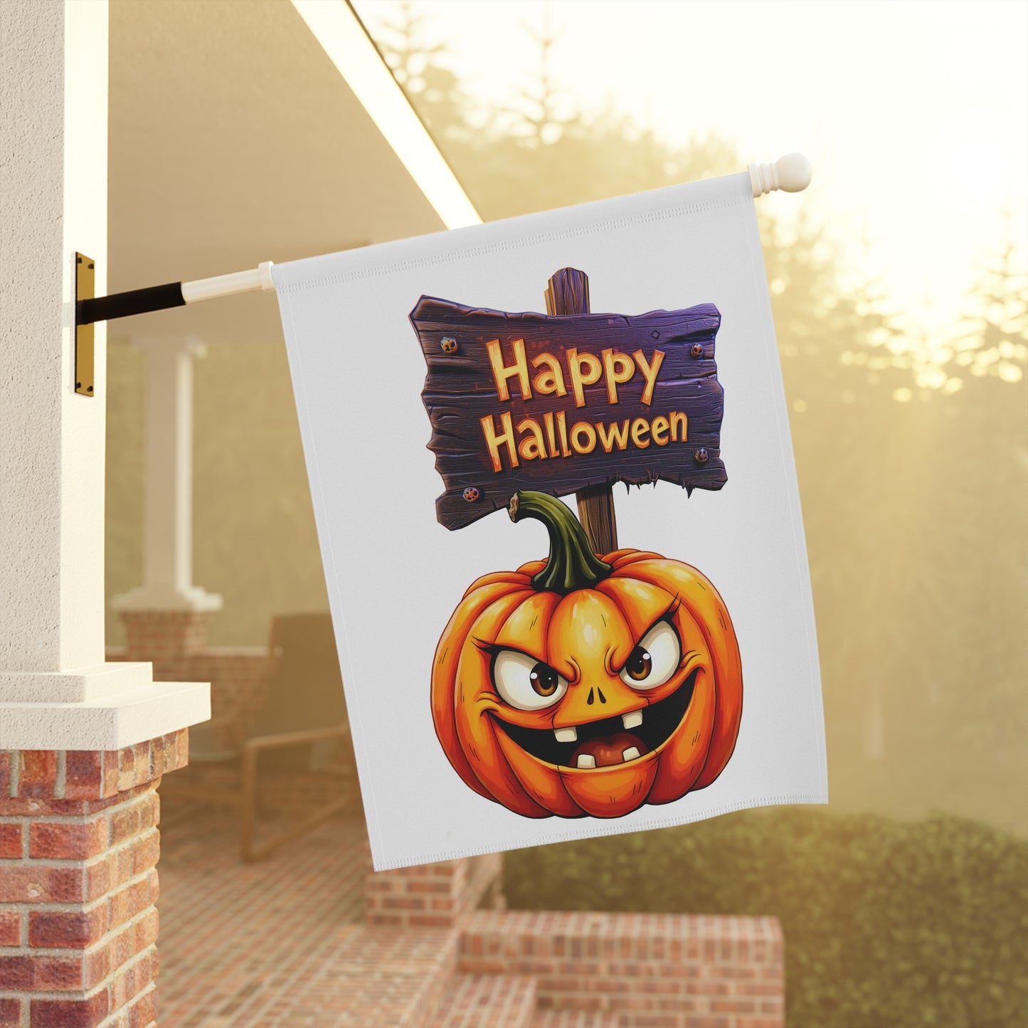 Grinning Jack-O-Lantern Garden Flag