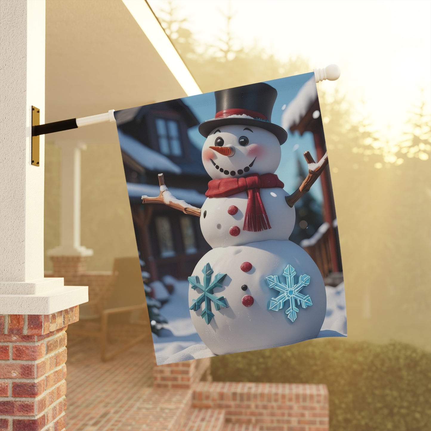 Classic Snowman Garden Flag