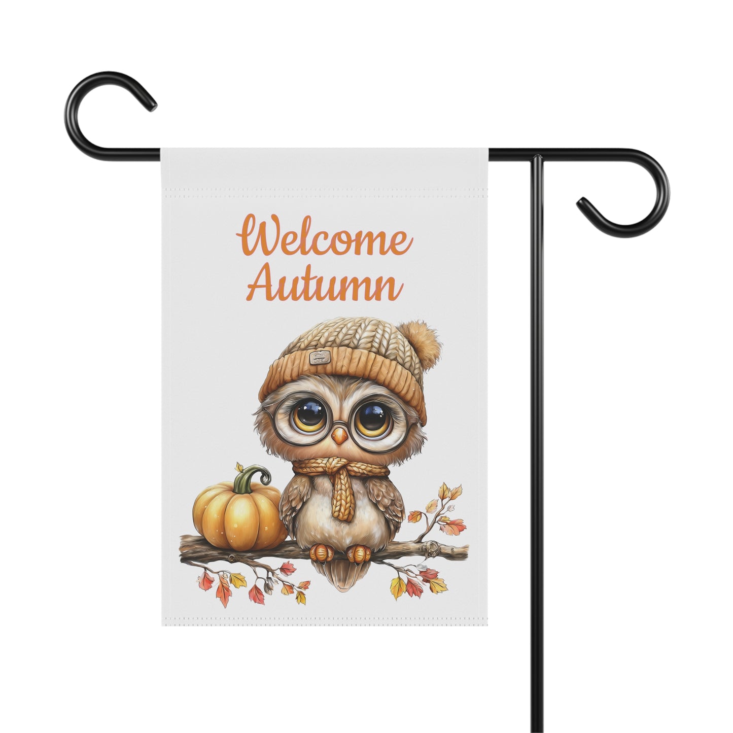 Cute Owl Fall Garden Flag