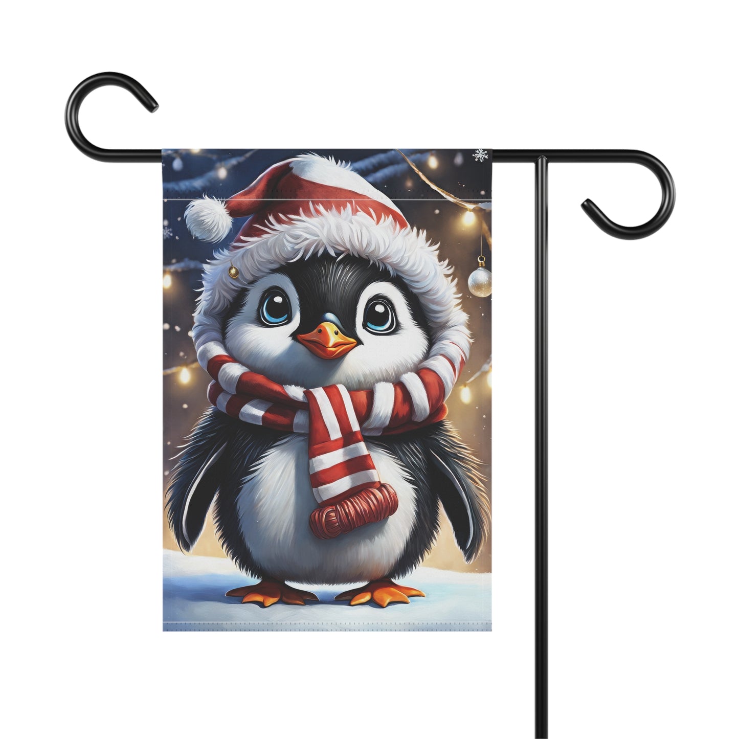 Adorable Christmas Penguin Garden Flag