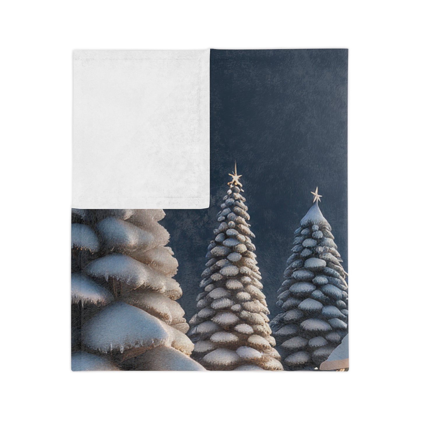 Enchanting White Christmas House Plush Blanket
