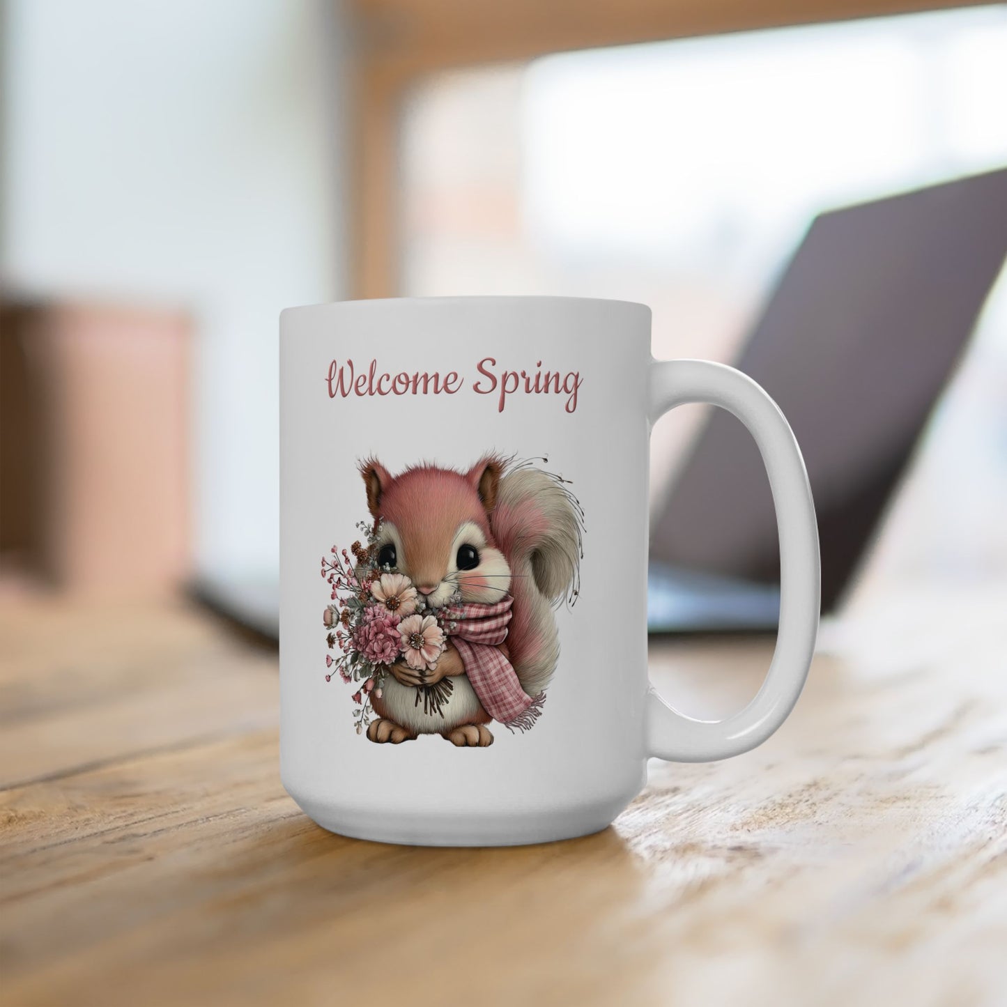 Cute Spring Squirrel Coffee Mug