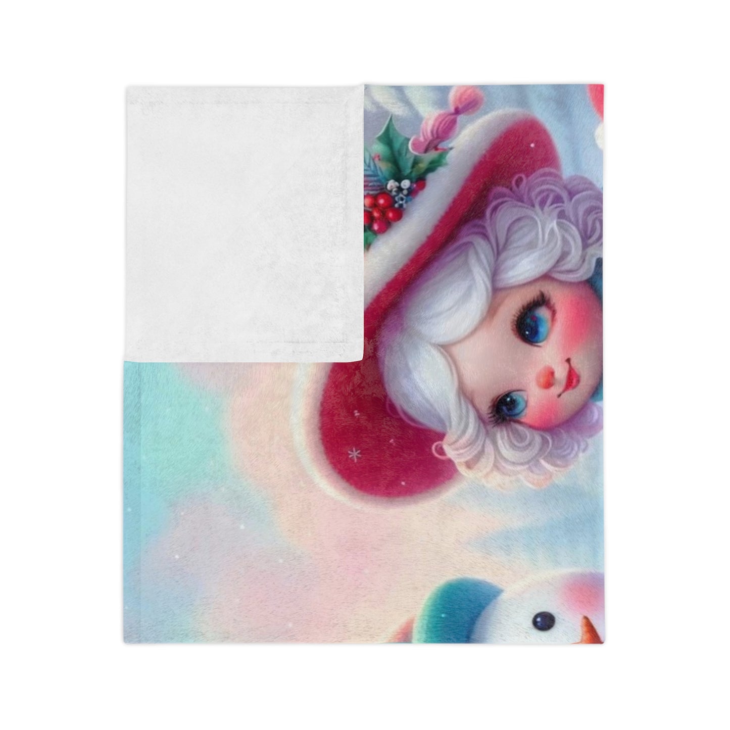 Christmas Ice Skating Trio Velveteen Blanket