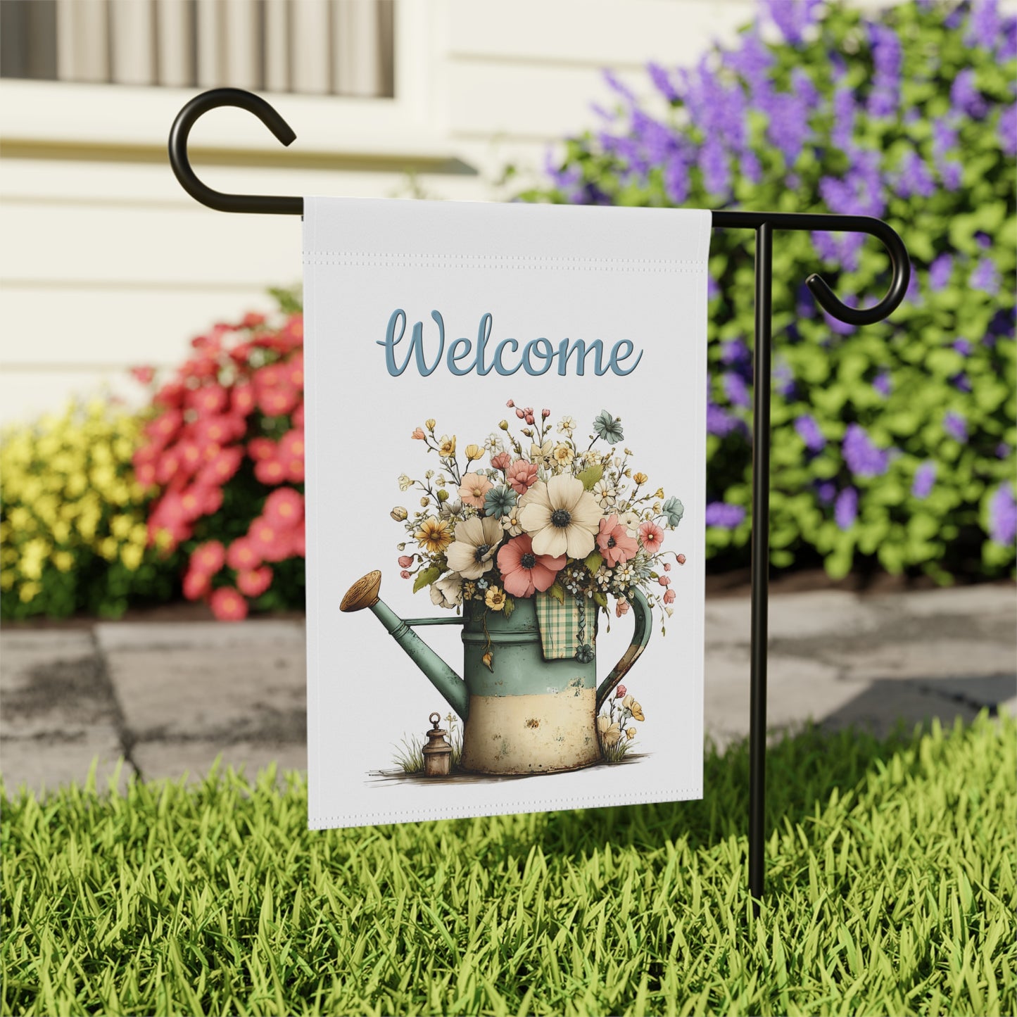 Welcome Floral Garden Flag