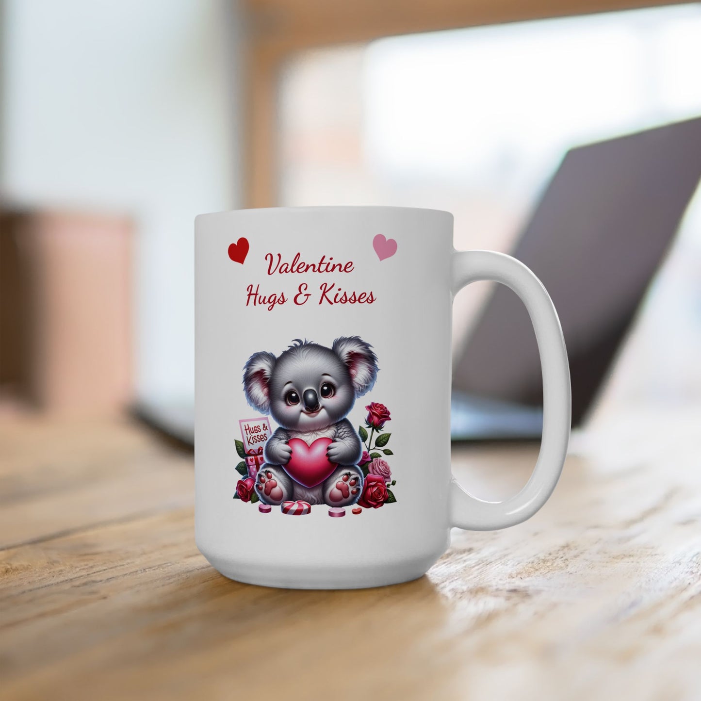 Adorable Koala "Valentine Hugs & Kisses" Coffee Mug