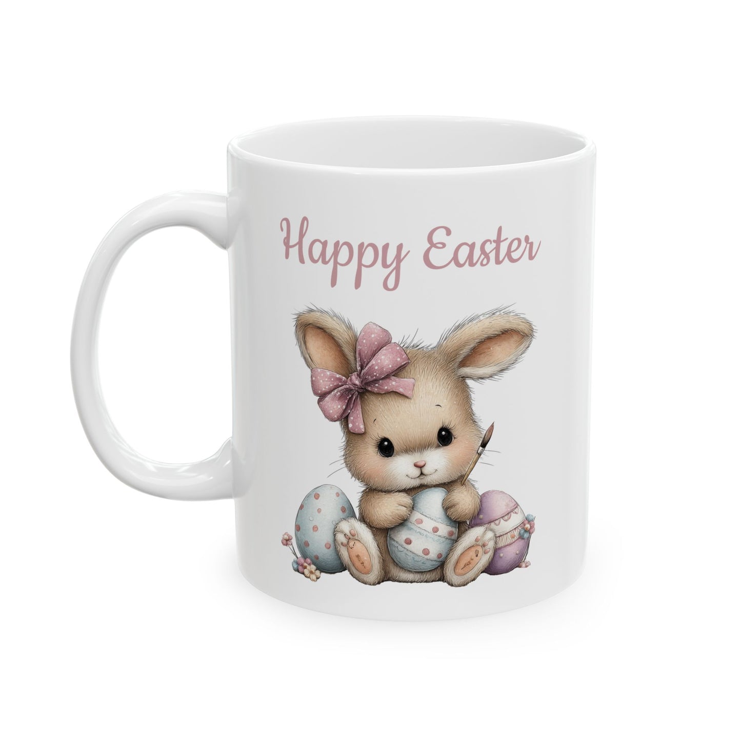 Whimsical Happy Easter Bunny Mug