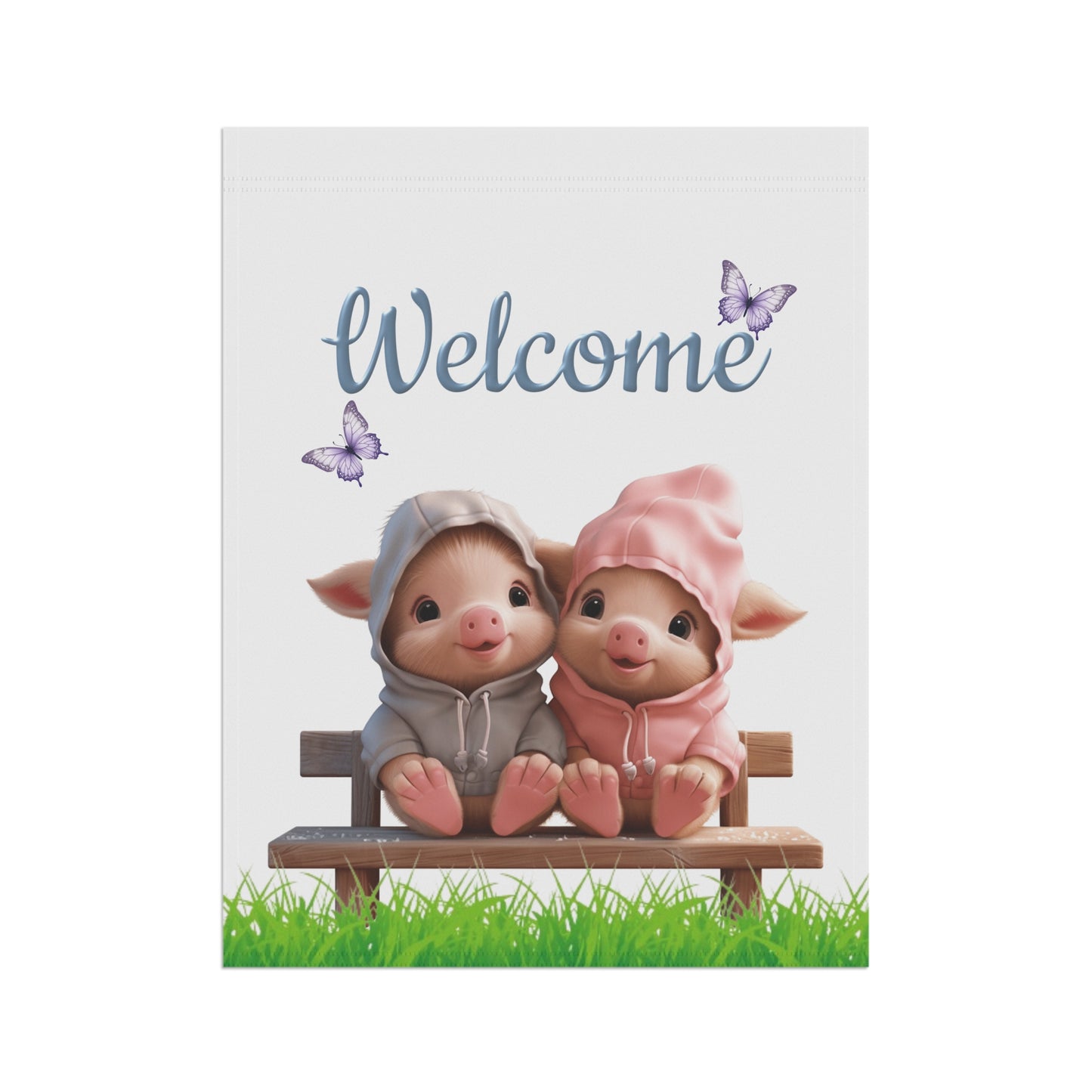Sweet Little Piglets Welcome Garden Flag