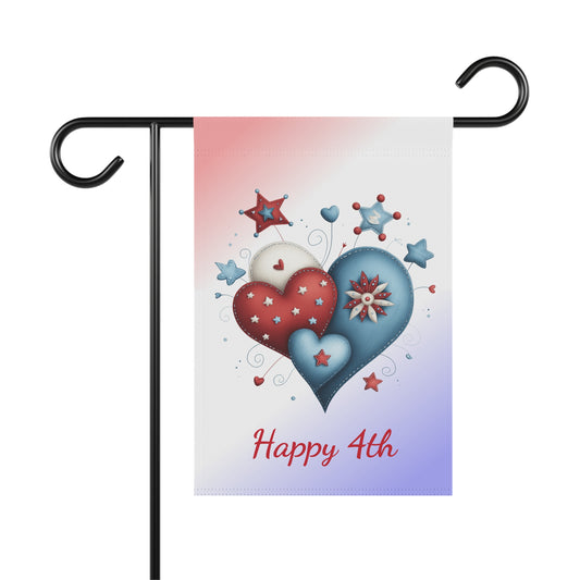 American Hearts Garden Flag for Fourth of July