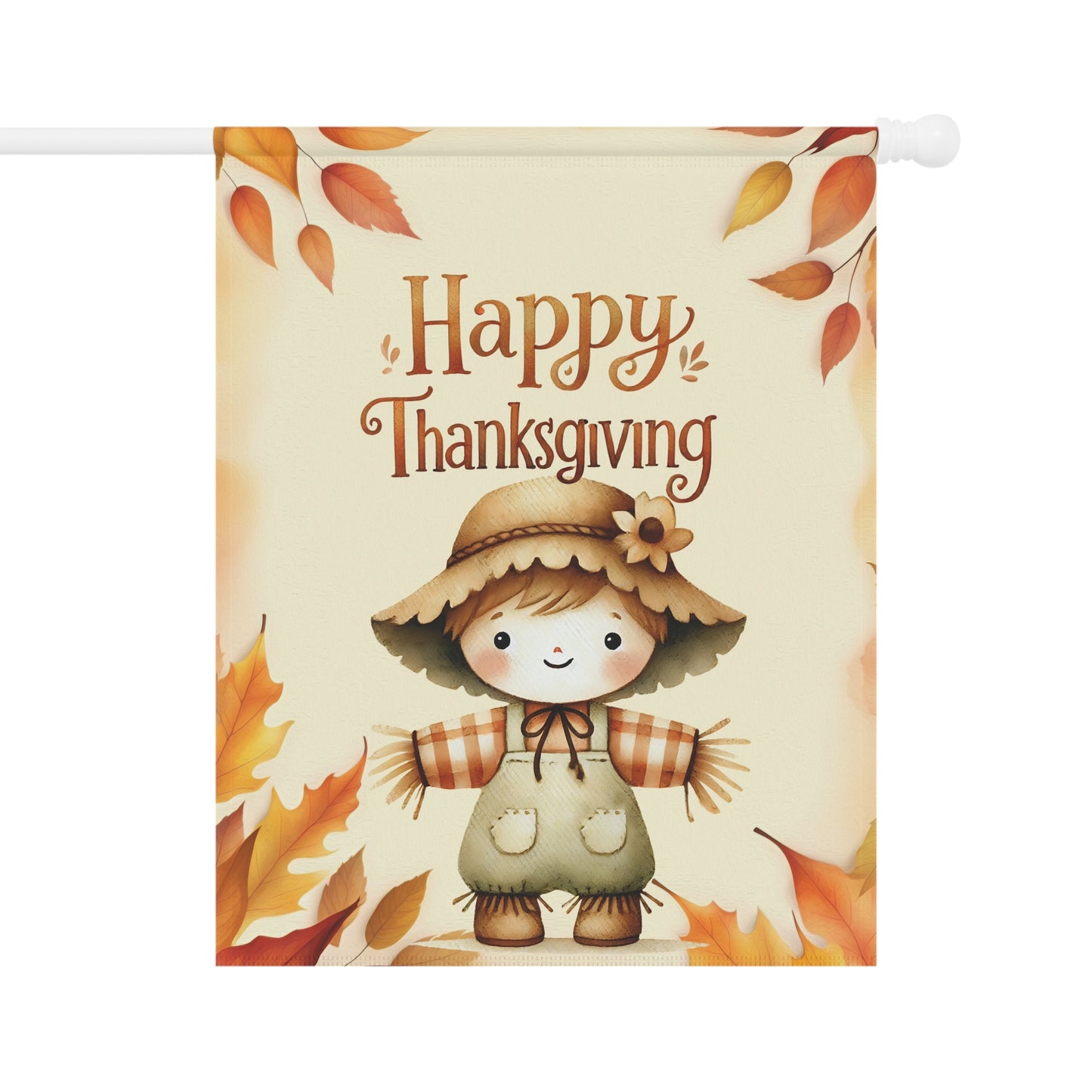 Cute Scarecrow Thanksgiving Garden Flag
