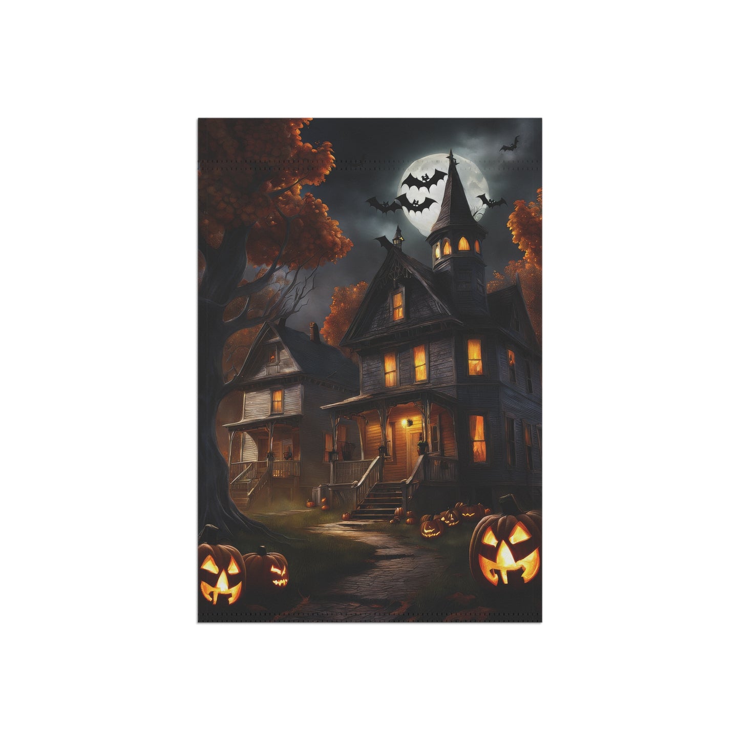 Creepy Halloween House Garden Flag/ House Banner