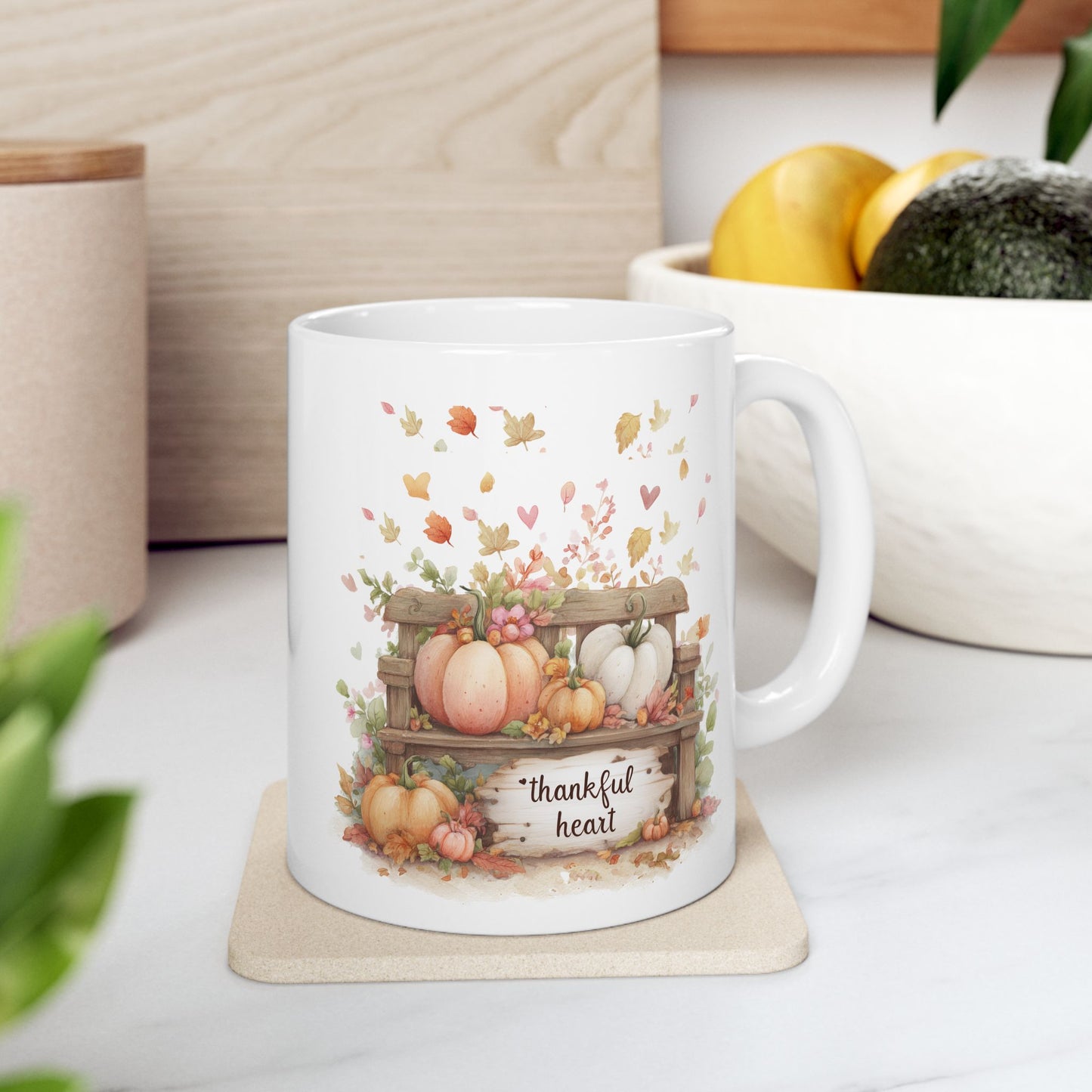 Thankful Heart Autumn Coffee Mug