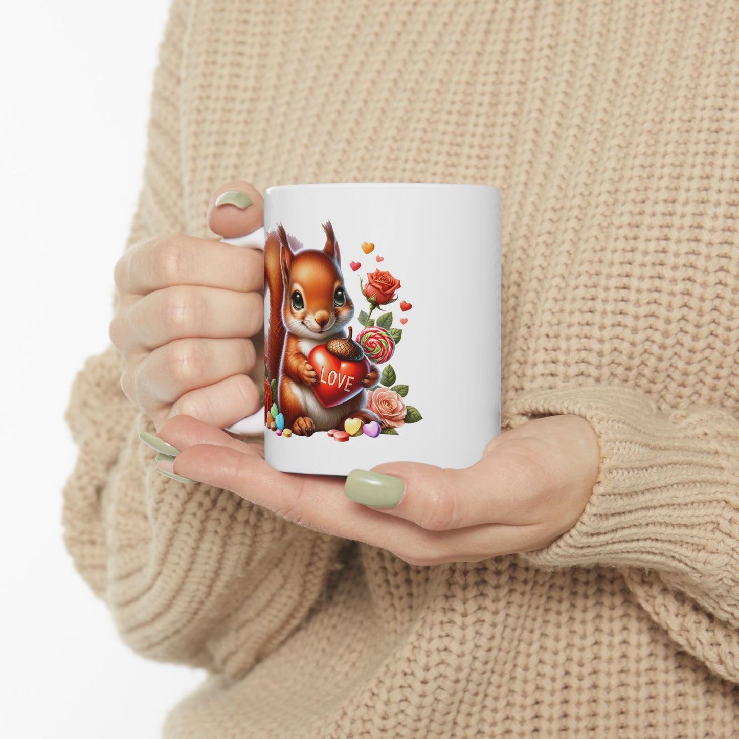 Adorable Squirrel "LOVE" Coffee Mug