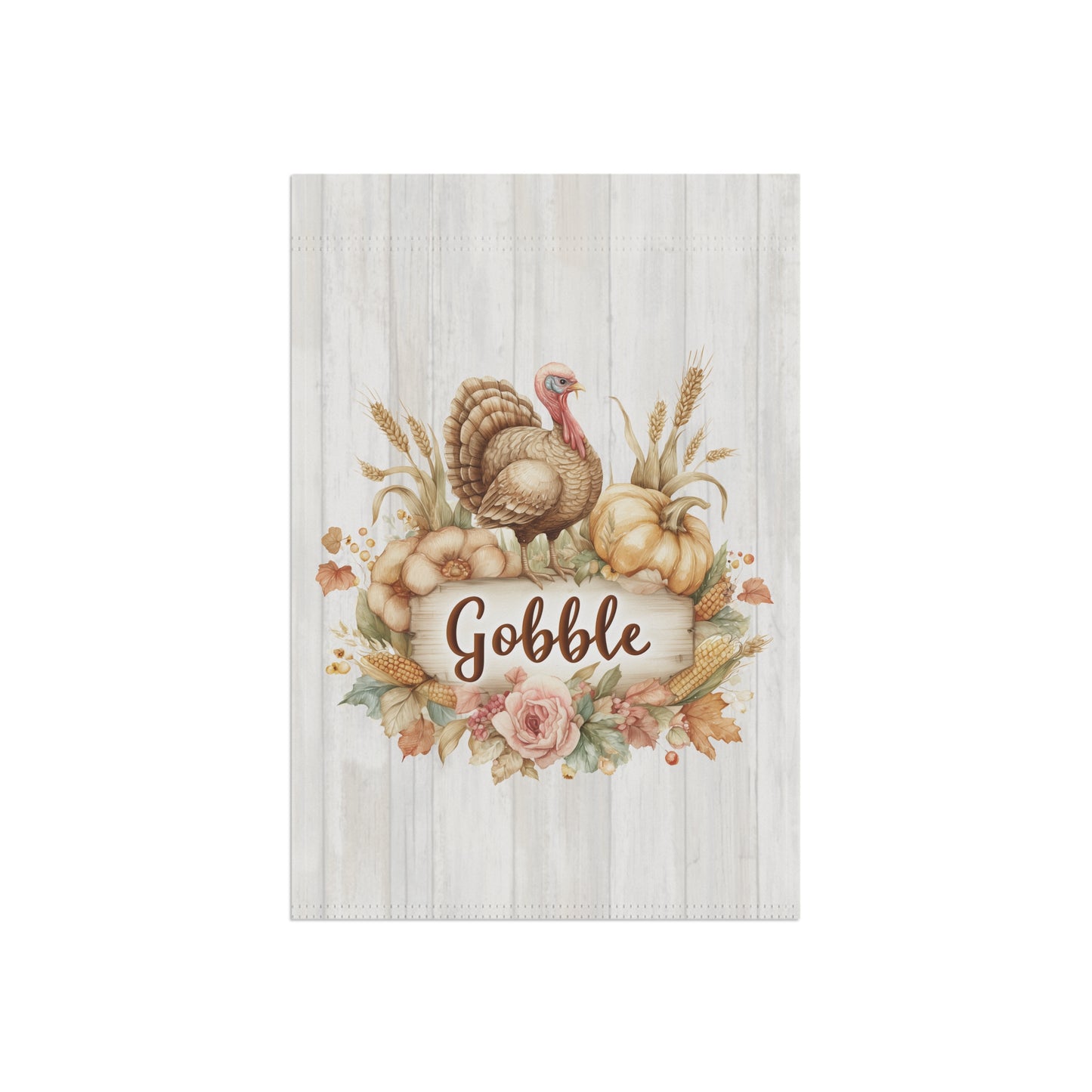 Gobble Turkey Thanksgiving Garden Flag