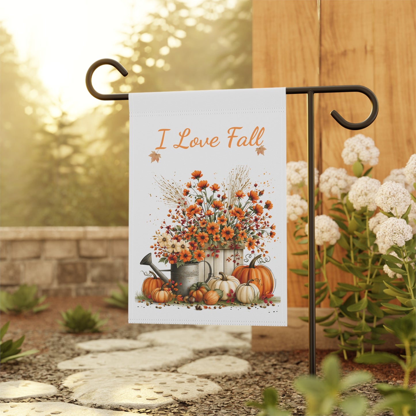 I Love Fall Garden Flag