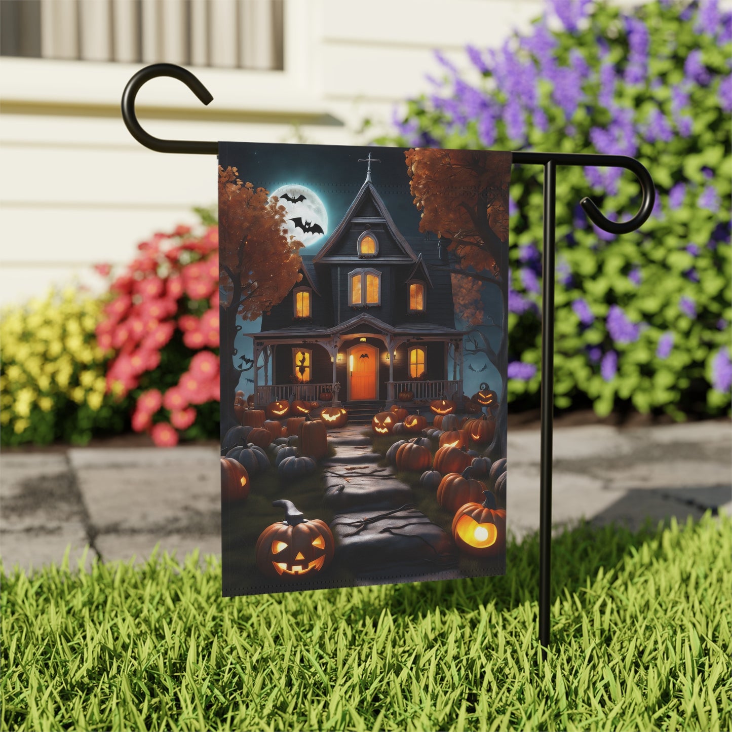 Haunted House Halloween Garden Flag/ House Banner