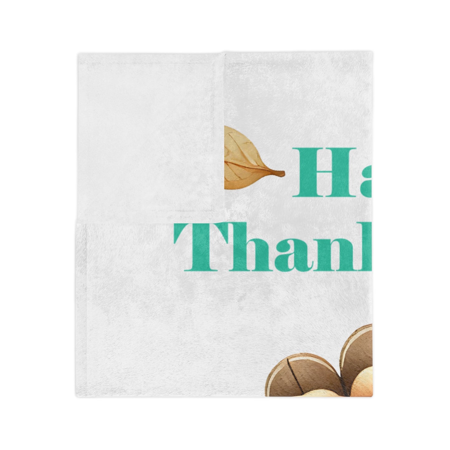 Adorable Happy Thanksgiving Turkey Plush Blanket