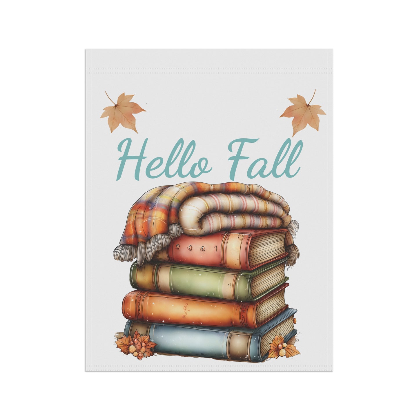 Cozy Book Stack Garden Flag