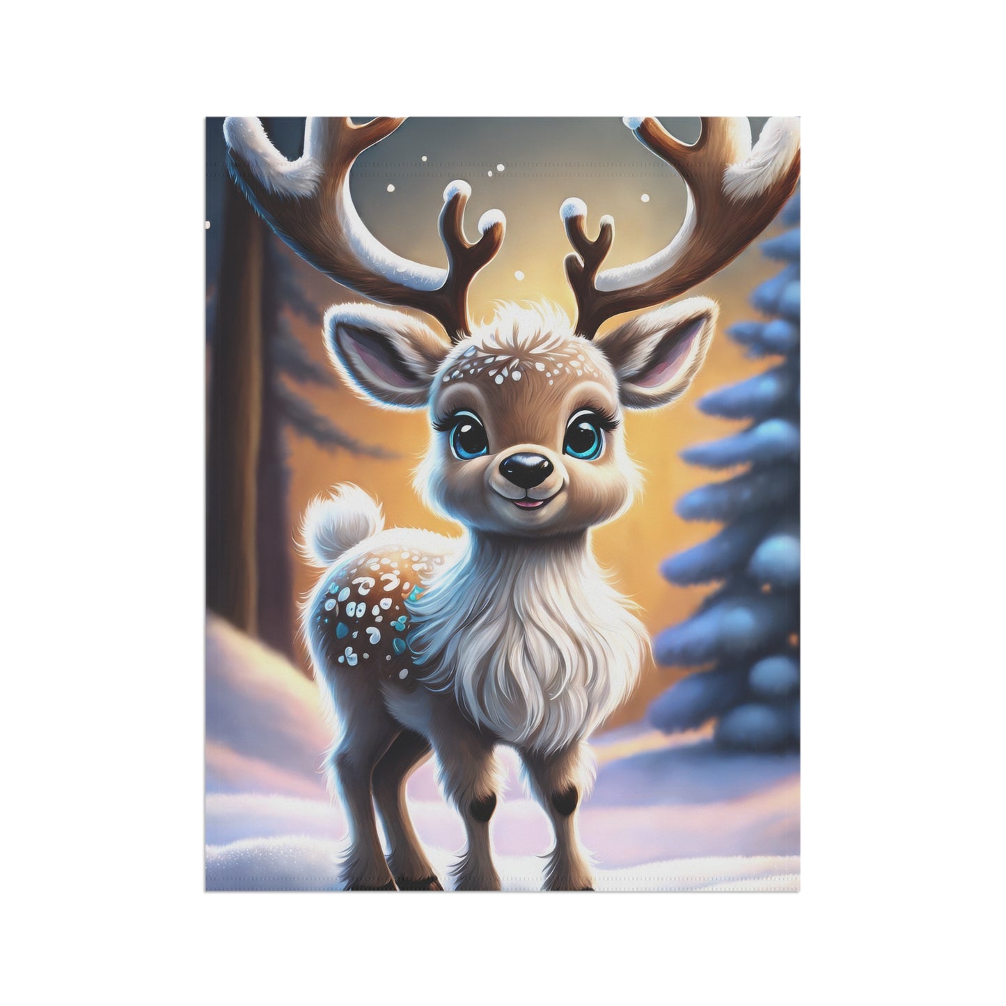 Adorable Spotted Fawn Reindeer Garden Flag