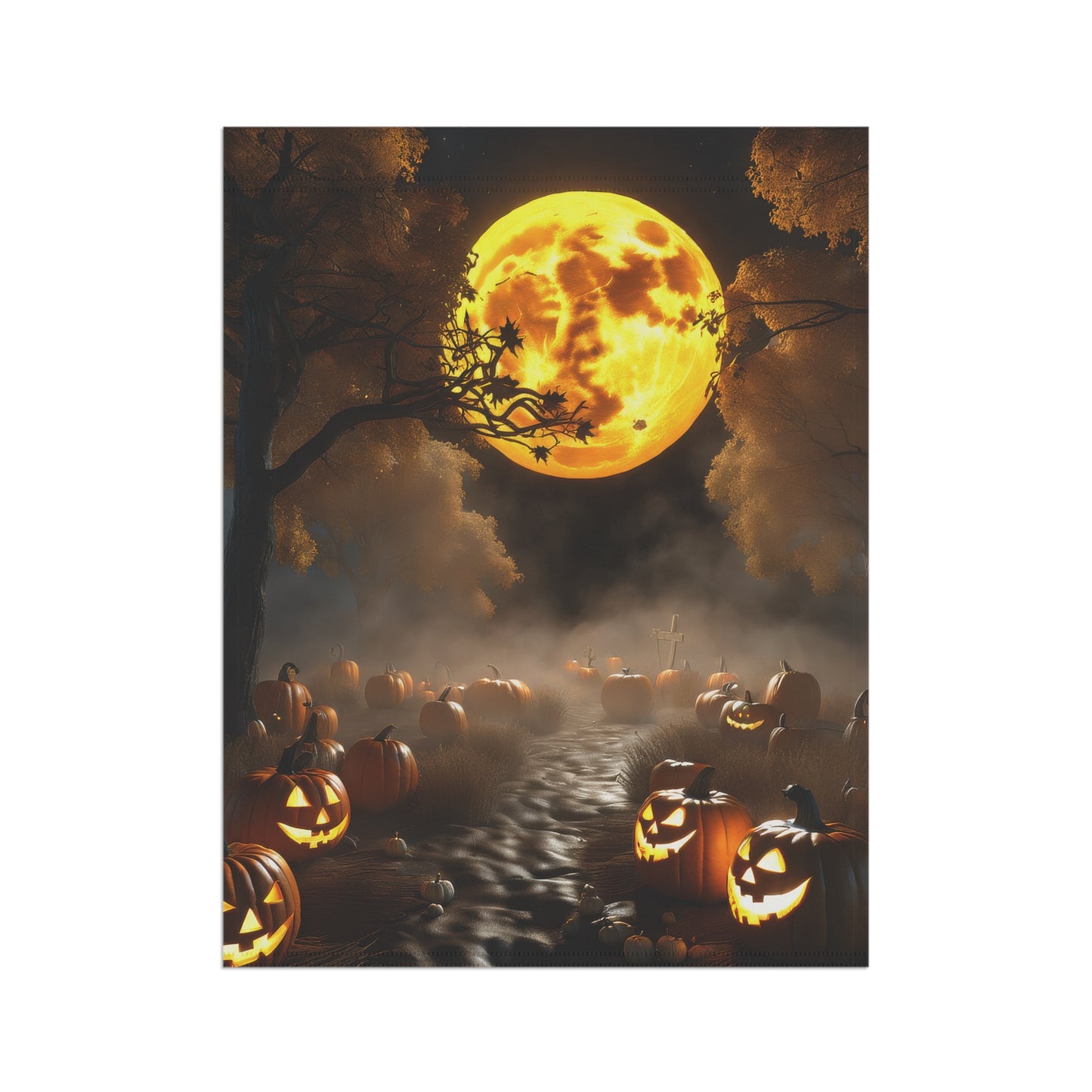 Spooky Halloween Scene Garden Flag/ House Banner