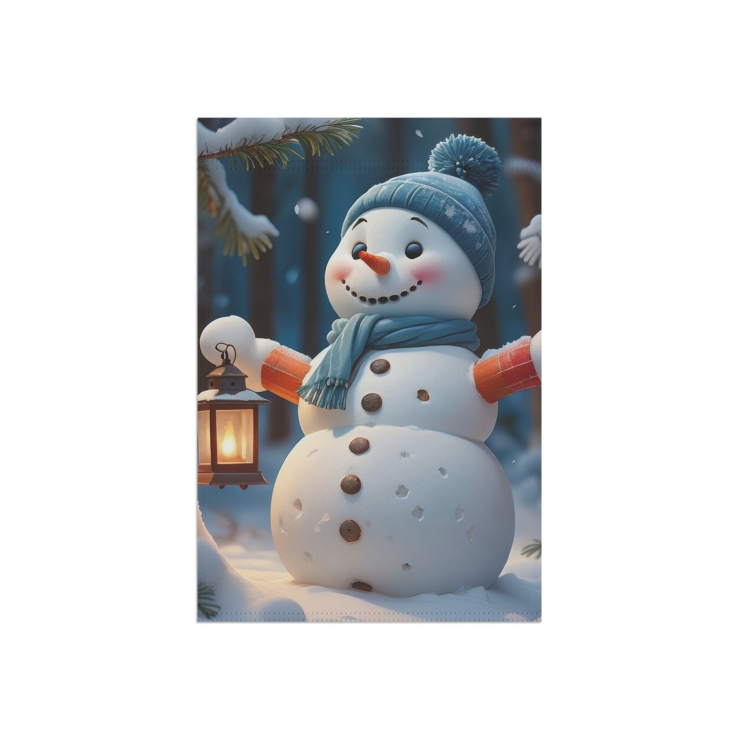 Happy Snowman Garden Flag