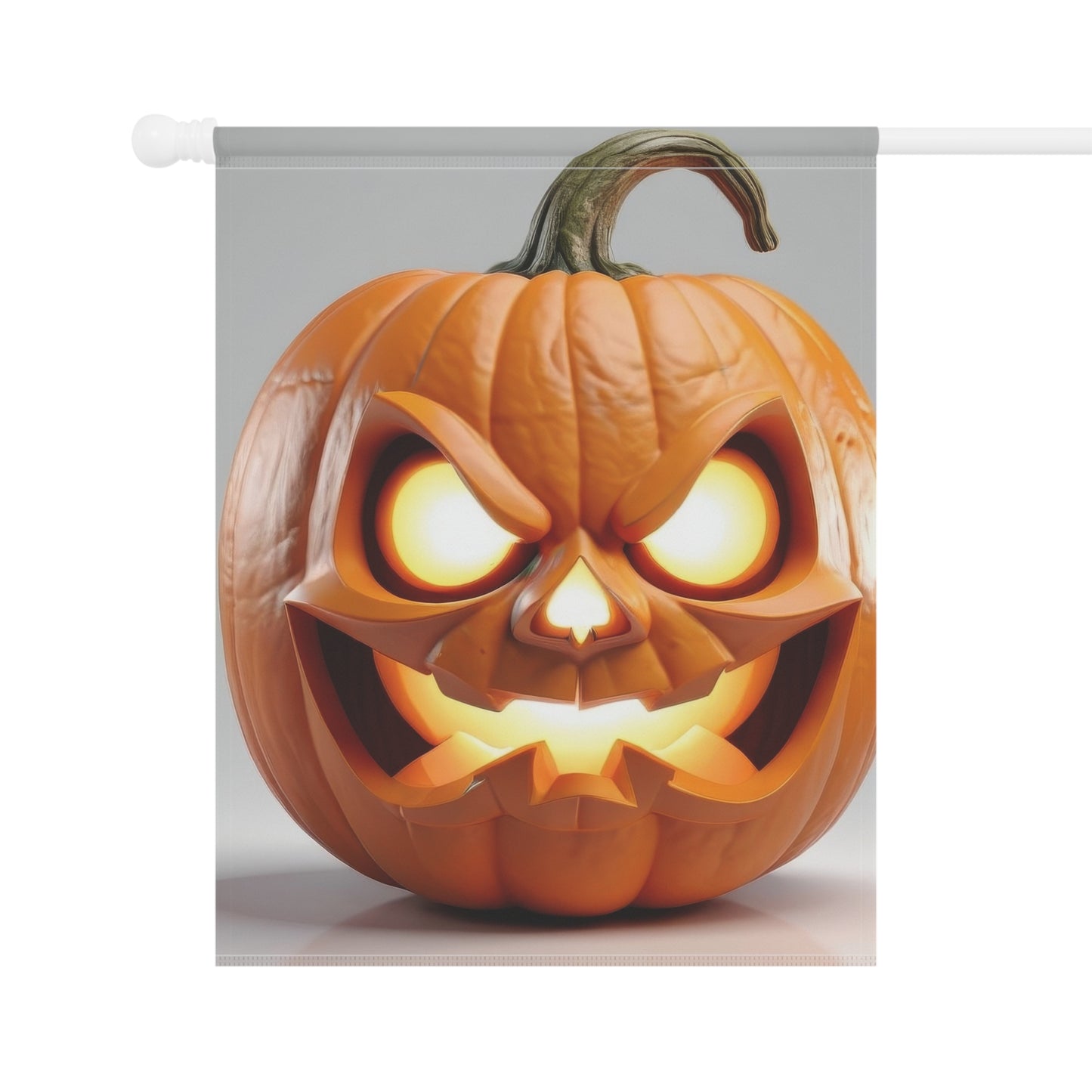 Glowing Angry Jack-O'-Lantern Garden Flag