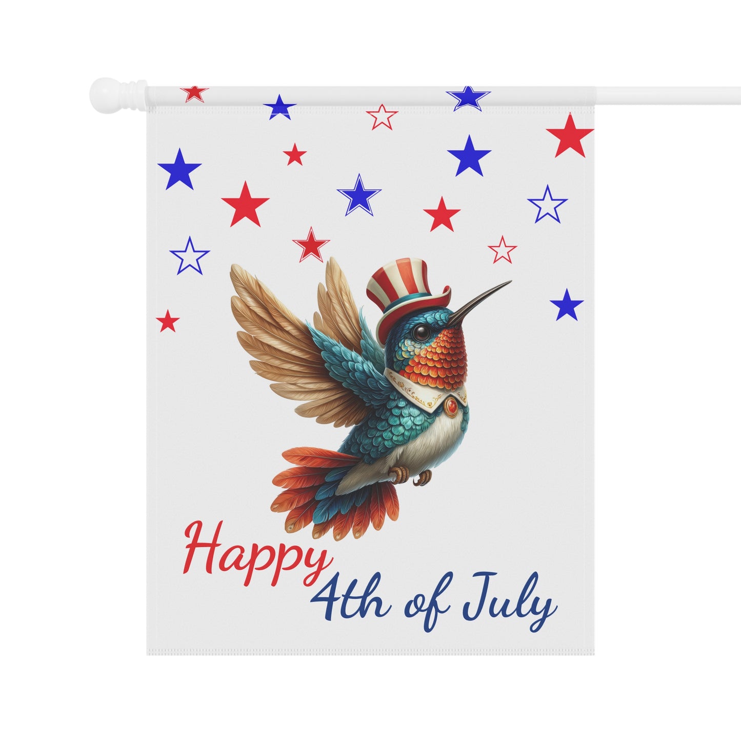 Hummingbird 4th of July Garden Flag