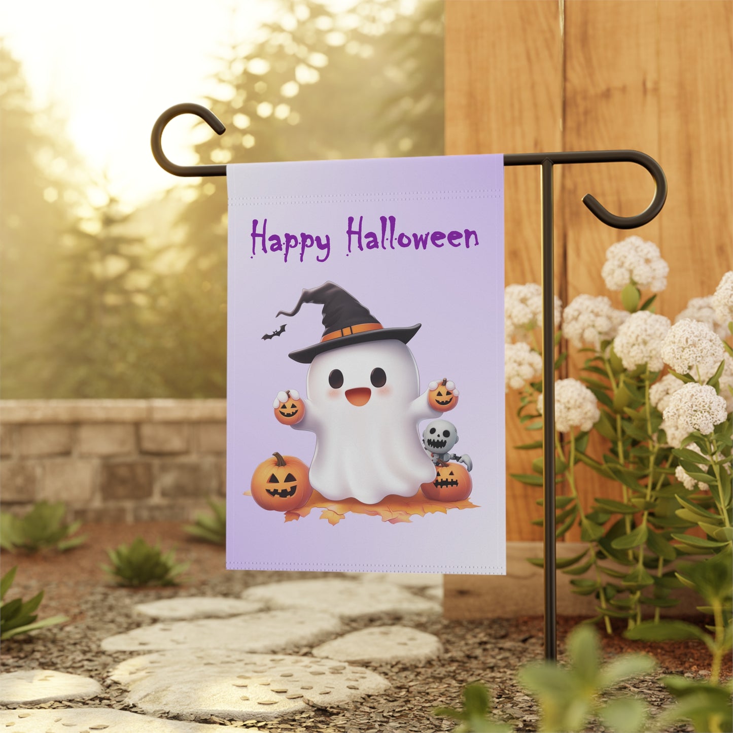 Cute Ghost Halloween Garden Flag