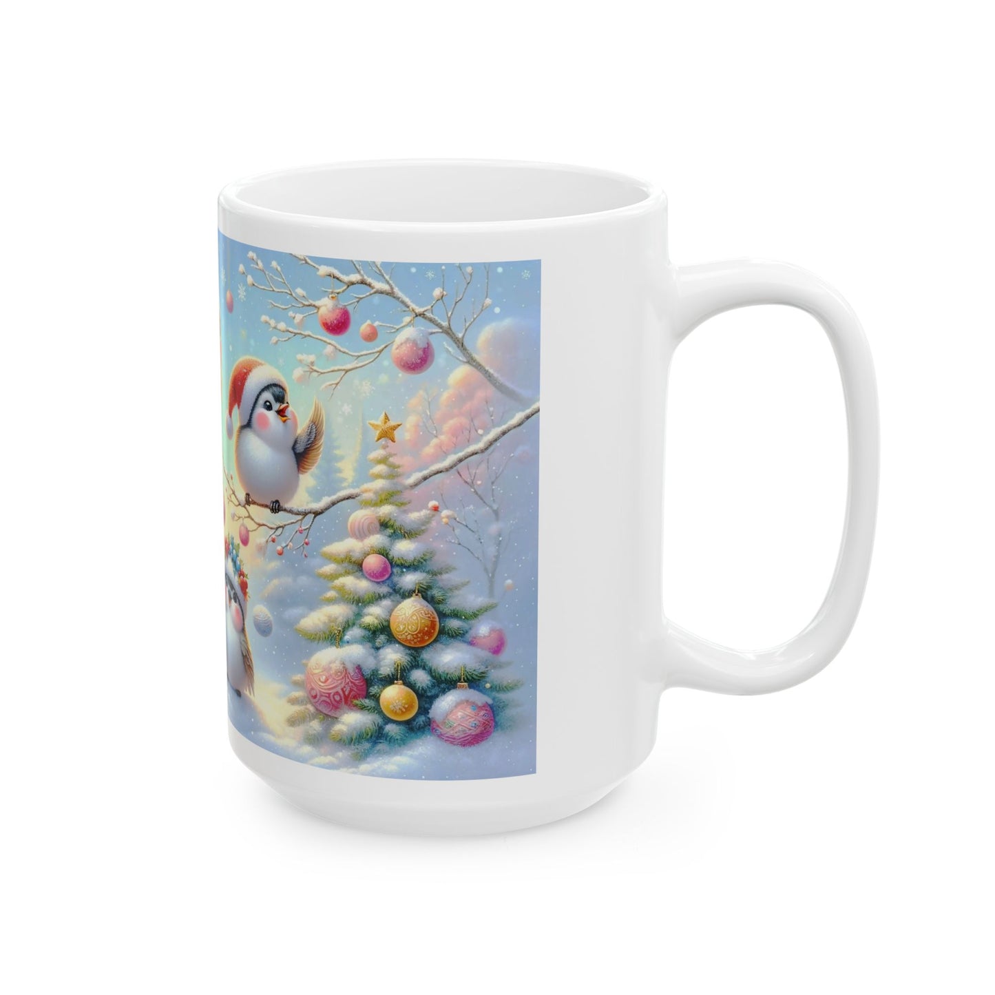 Adorable Christmas Birds Coffee Mug