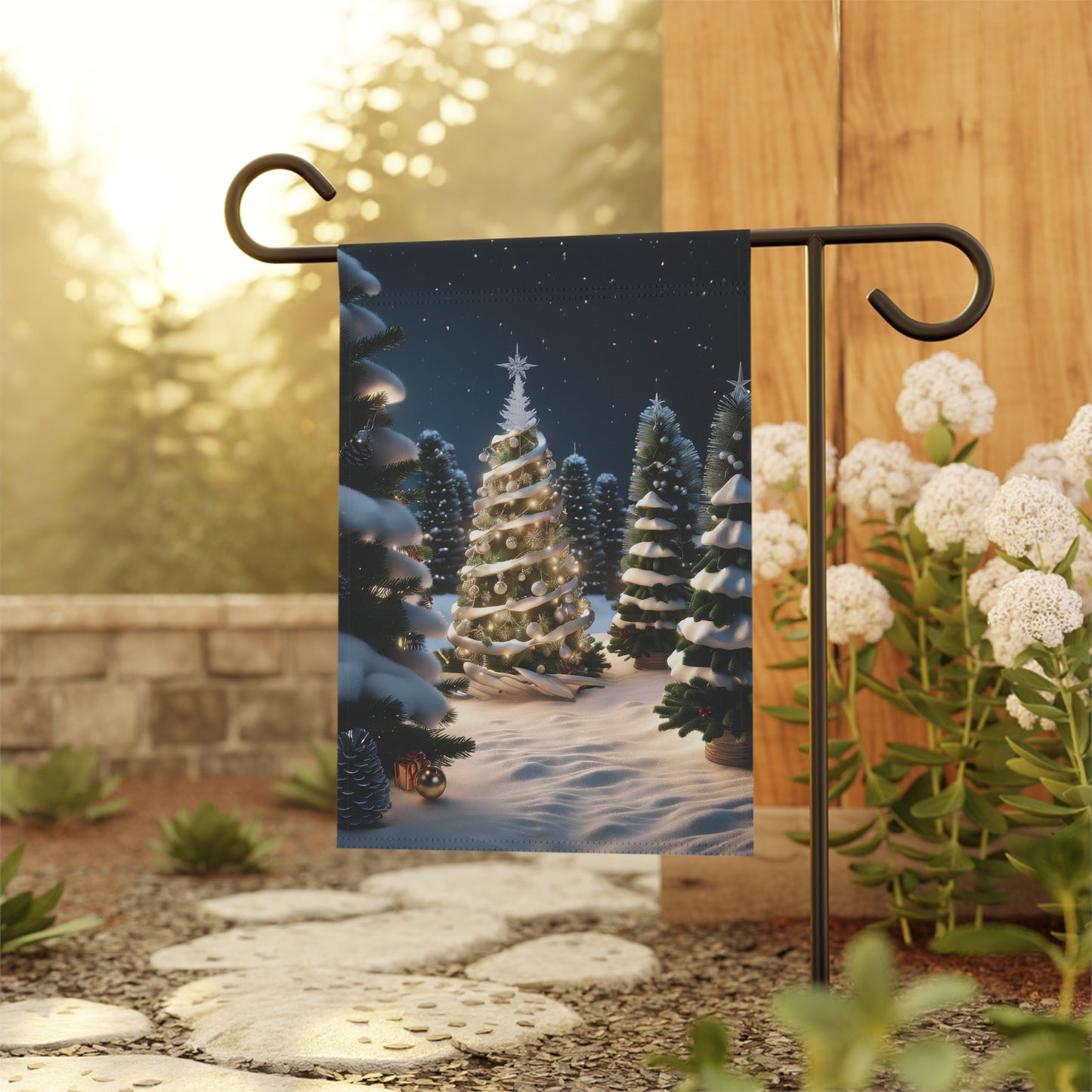 Enchanted Winter Forest Christmas Garden Flag