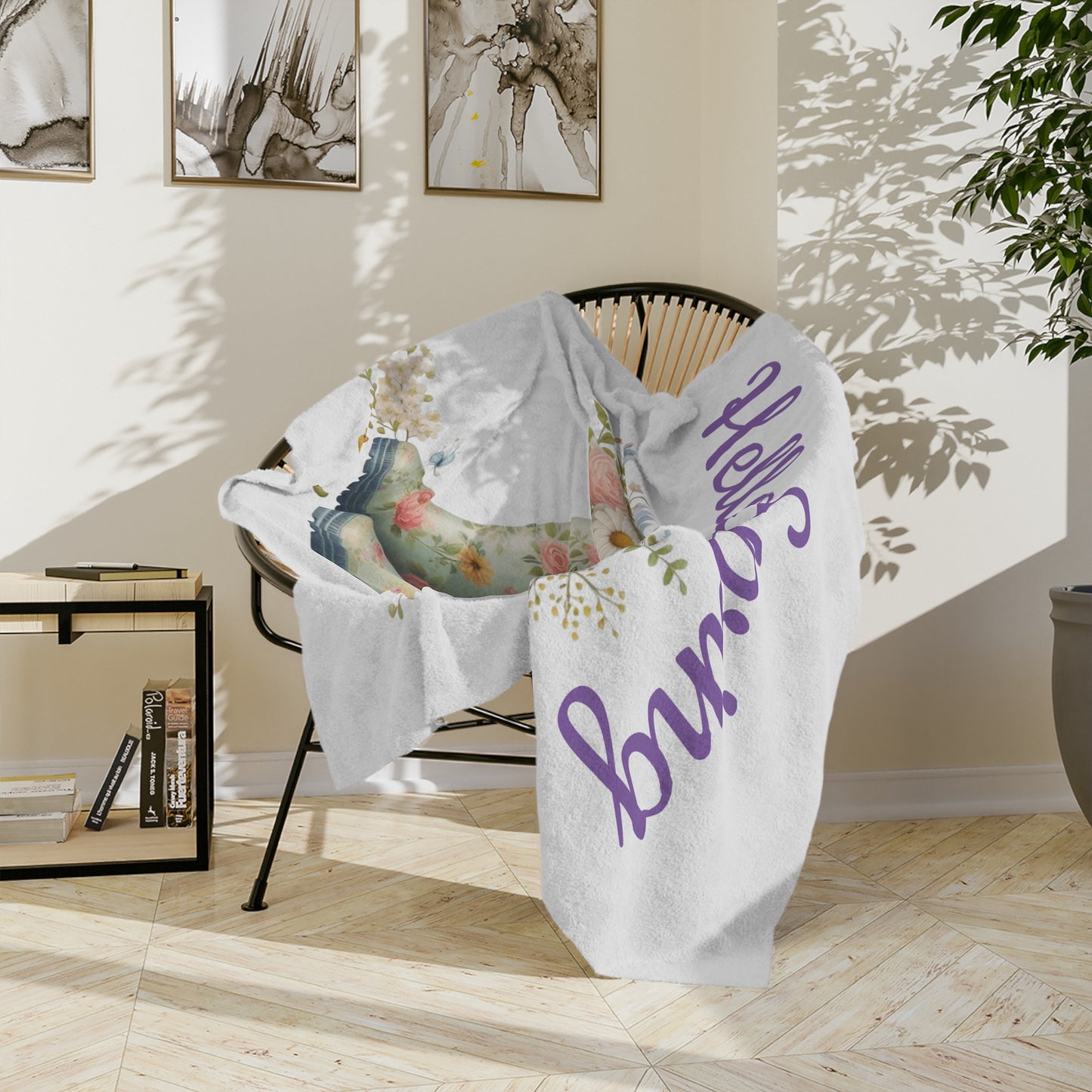 Cute Floral Spring Velveteen Blanket