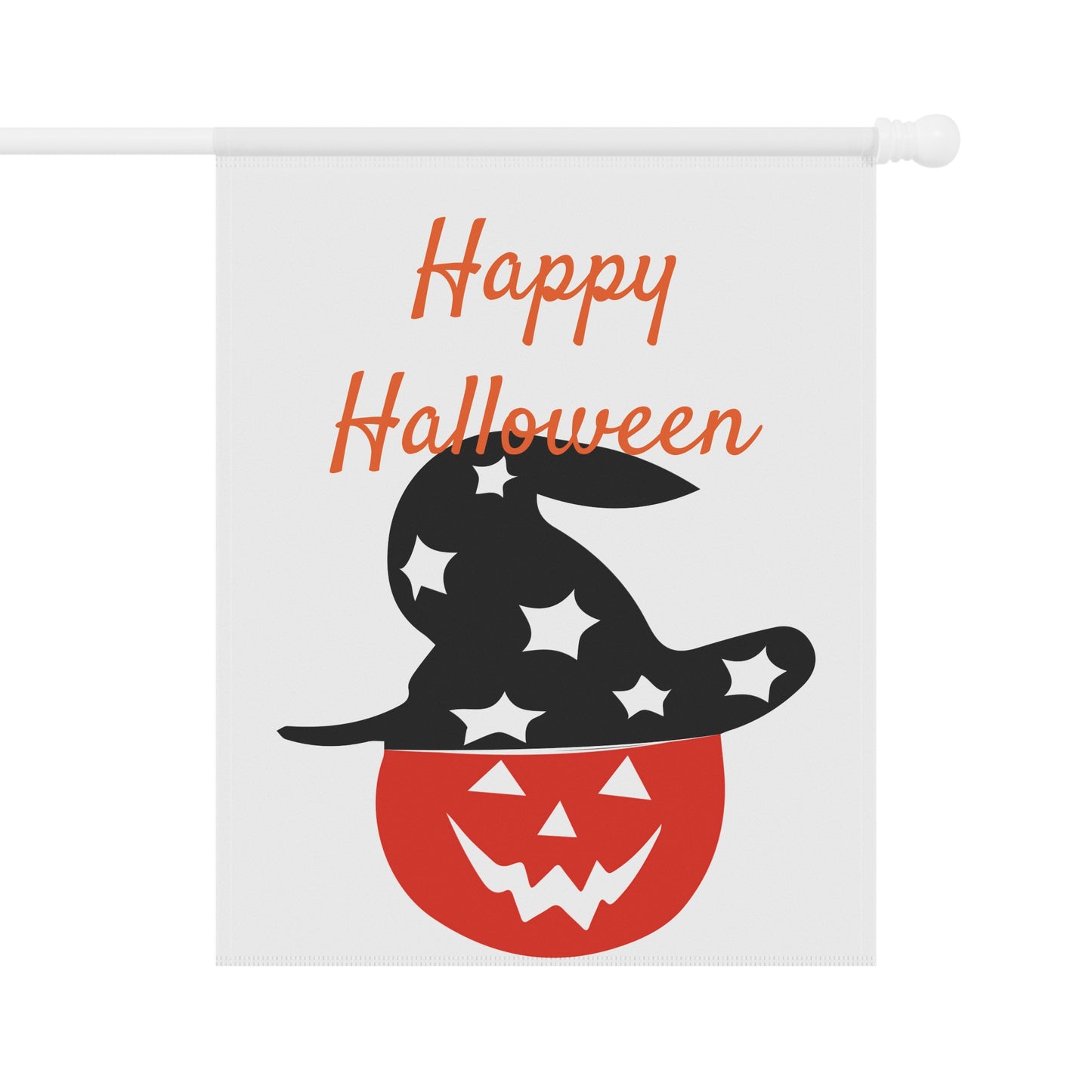 Happy Halloween Witch Hat & Pumpkin Garden Flag