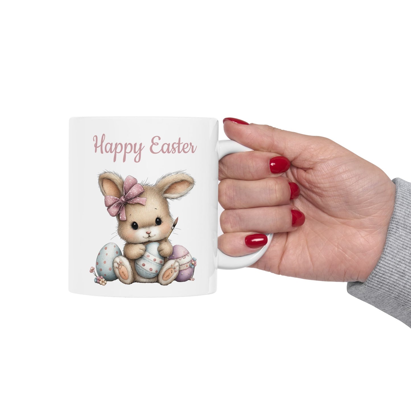 Whimsical Happy Easter Bunny Mug