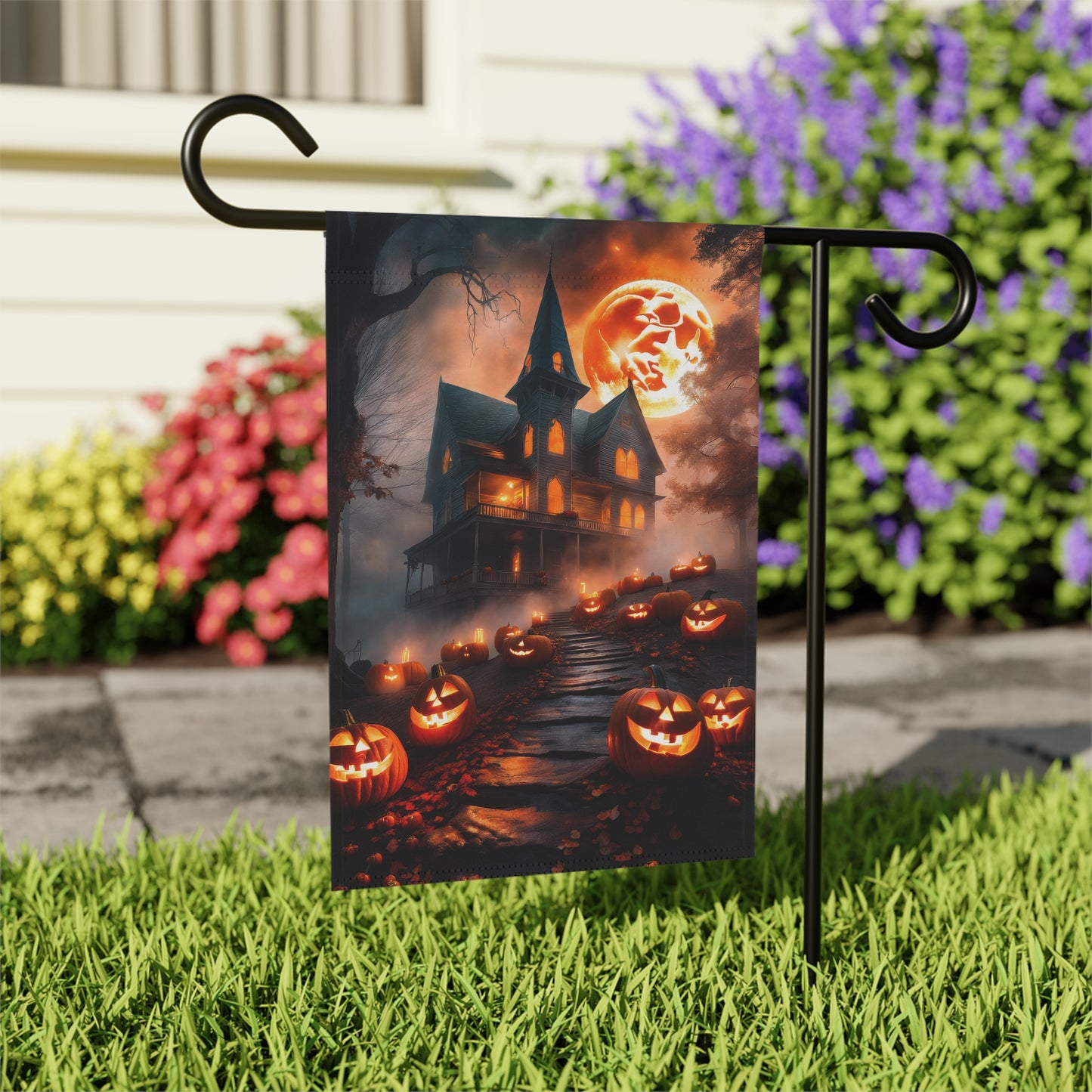 Haunted Hill Halloween Garden Flag/ House Banner